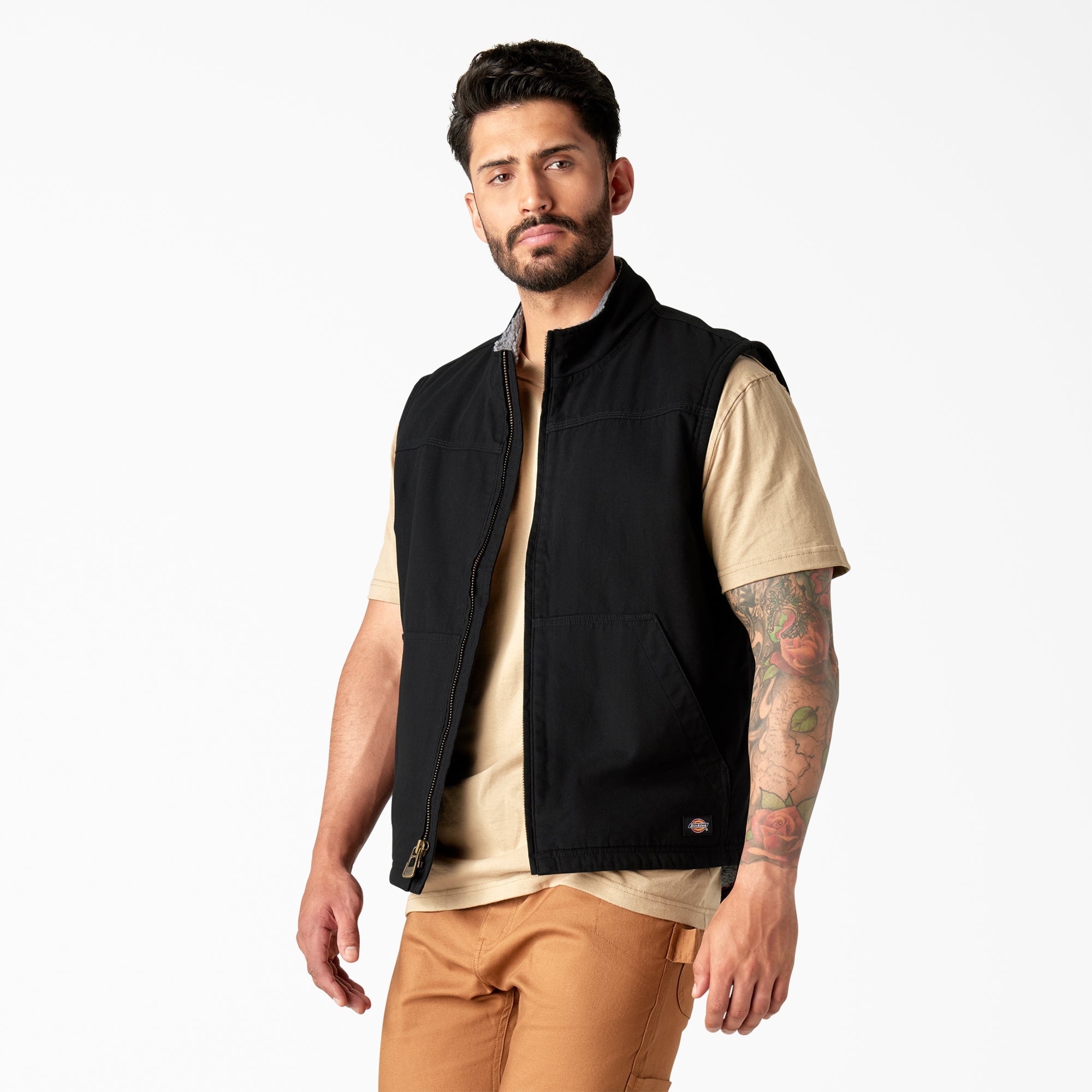 "Duck Canvas High Pile Fleece Lined Vest"
