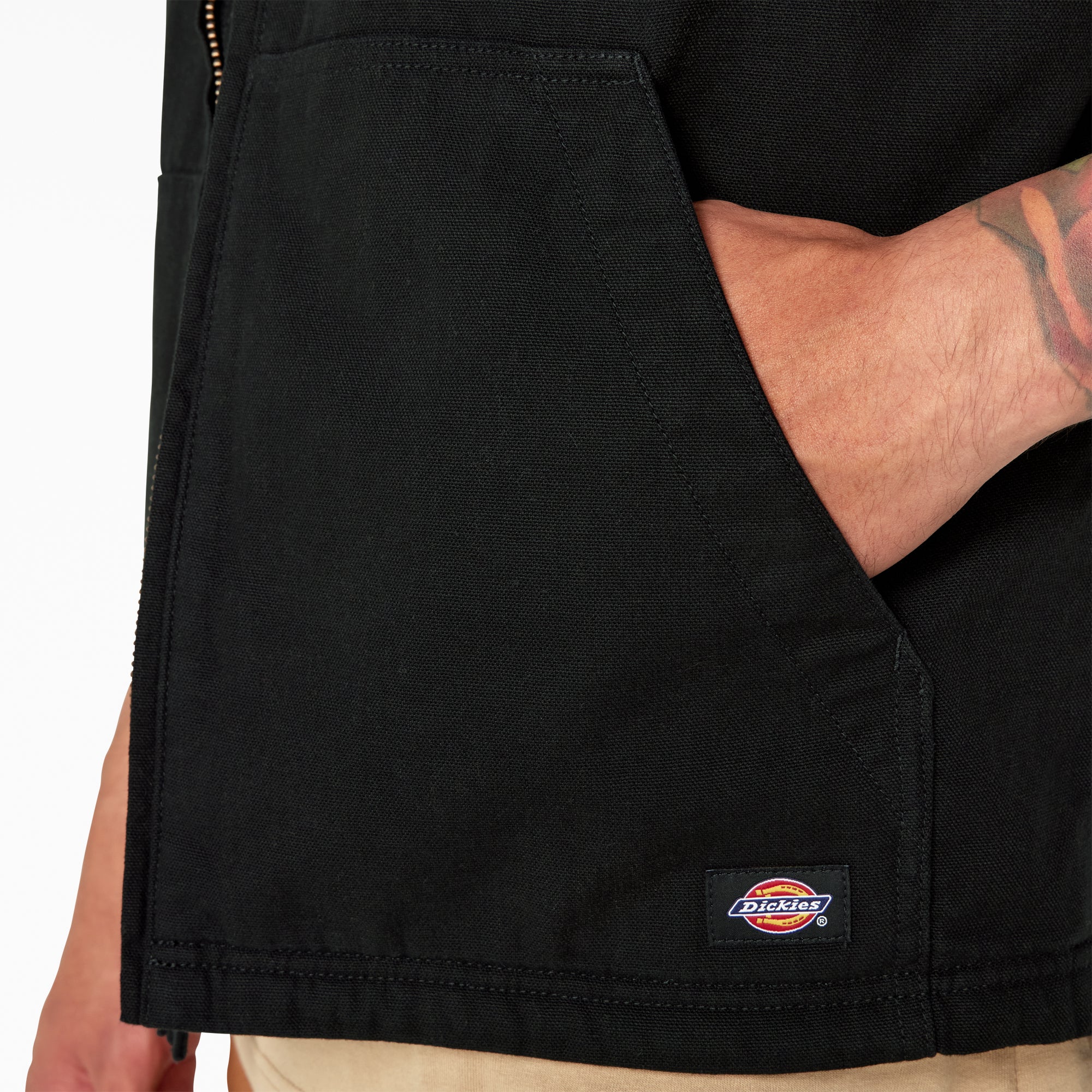 "Duck Canvas High Pile Fleece Lined Vest"