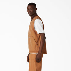 "Stonewashed Duck High Pile Fleece Lined Vest"