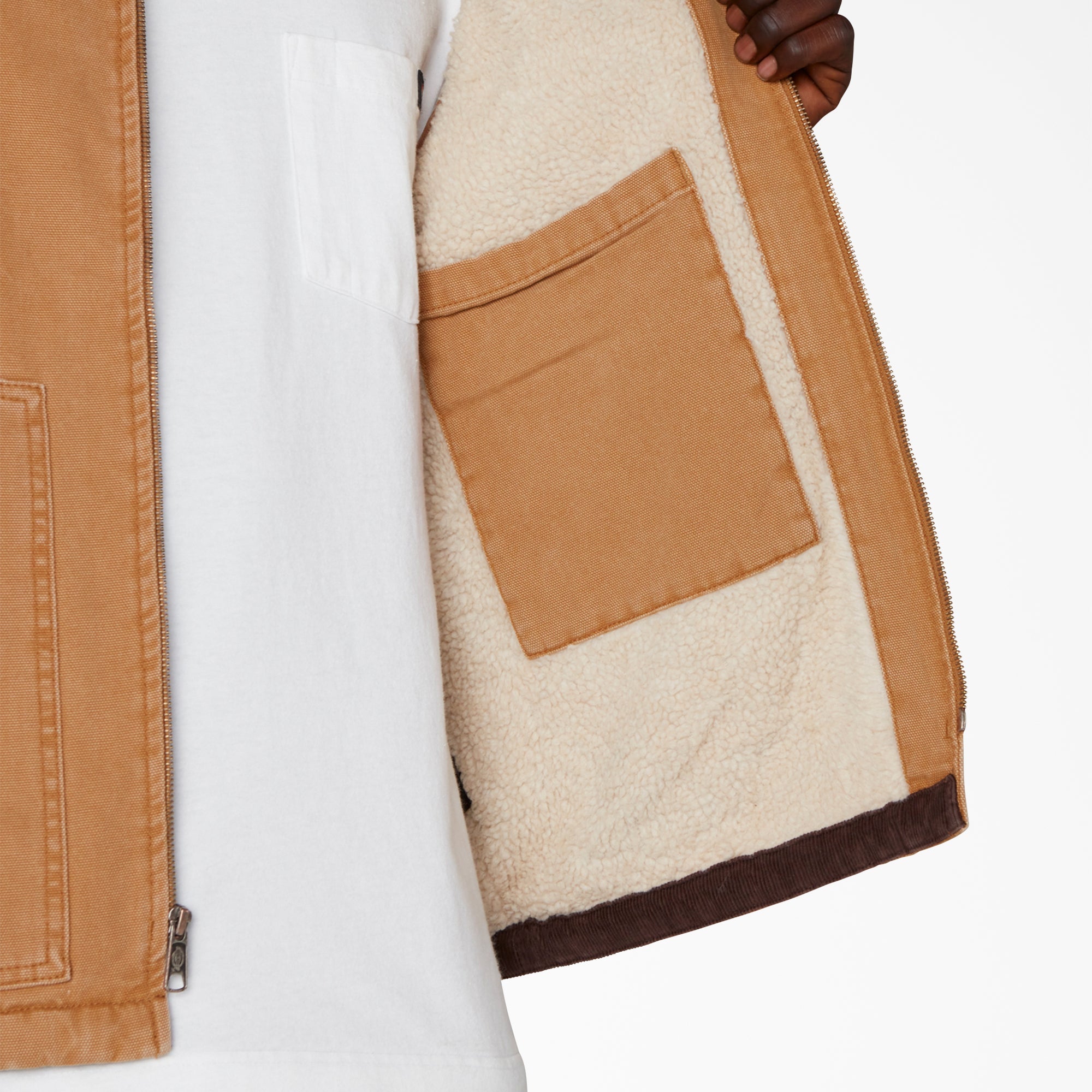 "Stonewashed Duck High Pile Fleece Lined Vest"