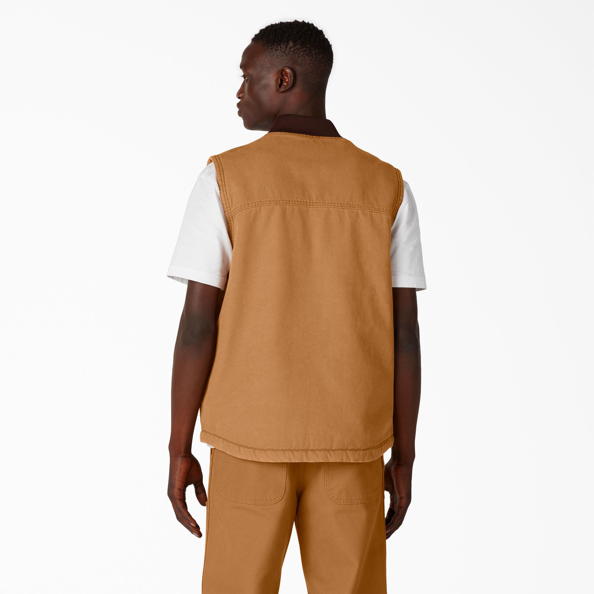 "Stonewashed Duck High Pile Fleece Lined Vest"