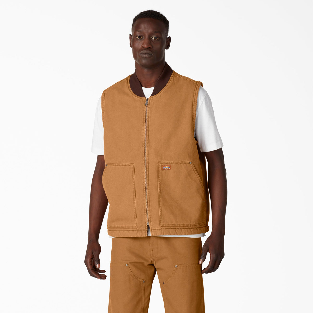 "Stonewashed Duck High Pile Fleece Lined Vest"