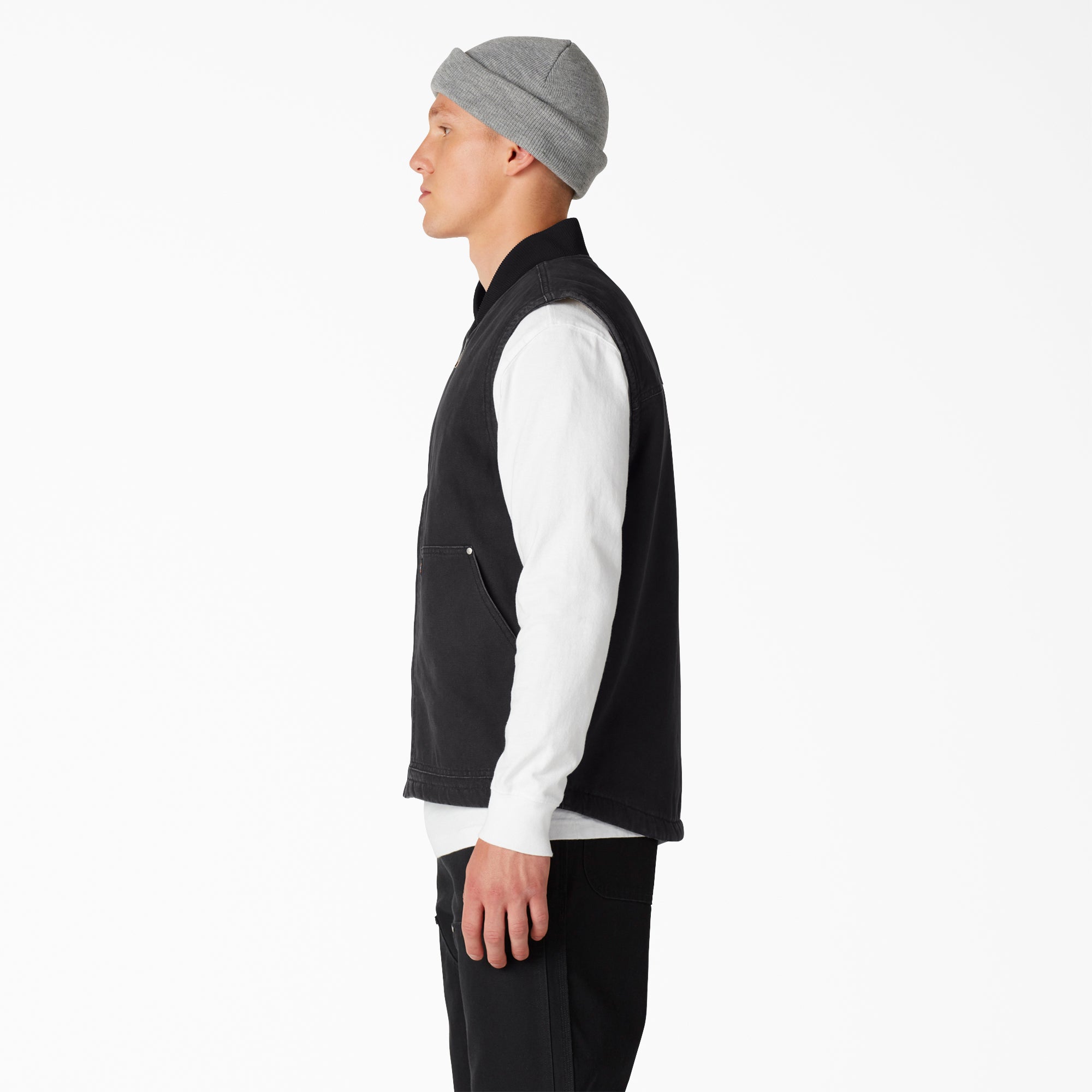 "Stonewashed Duck High Pile Fleece Lined Vest"