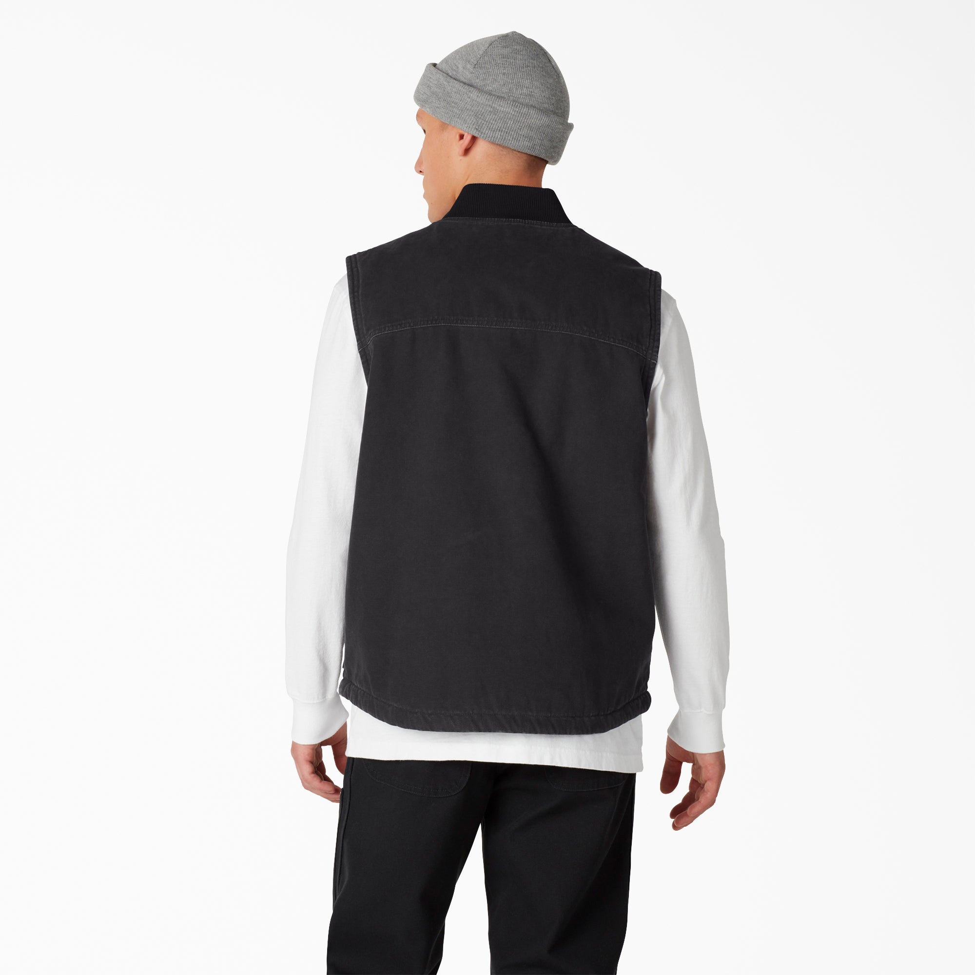 "Stonewashed Duck High Pile Fleece Lined Vest"