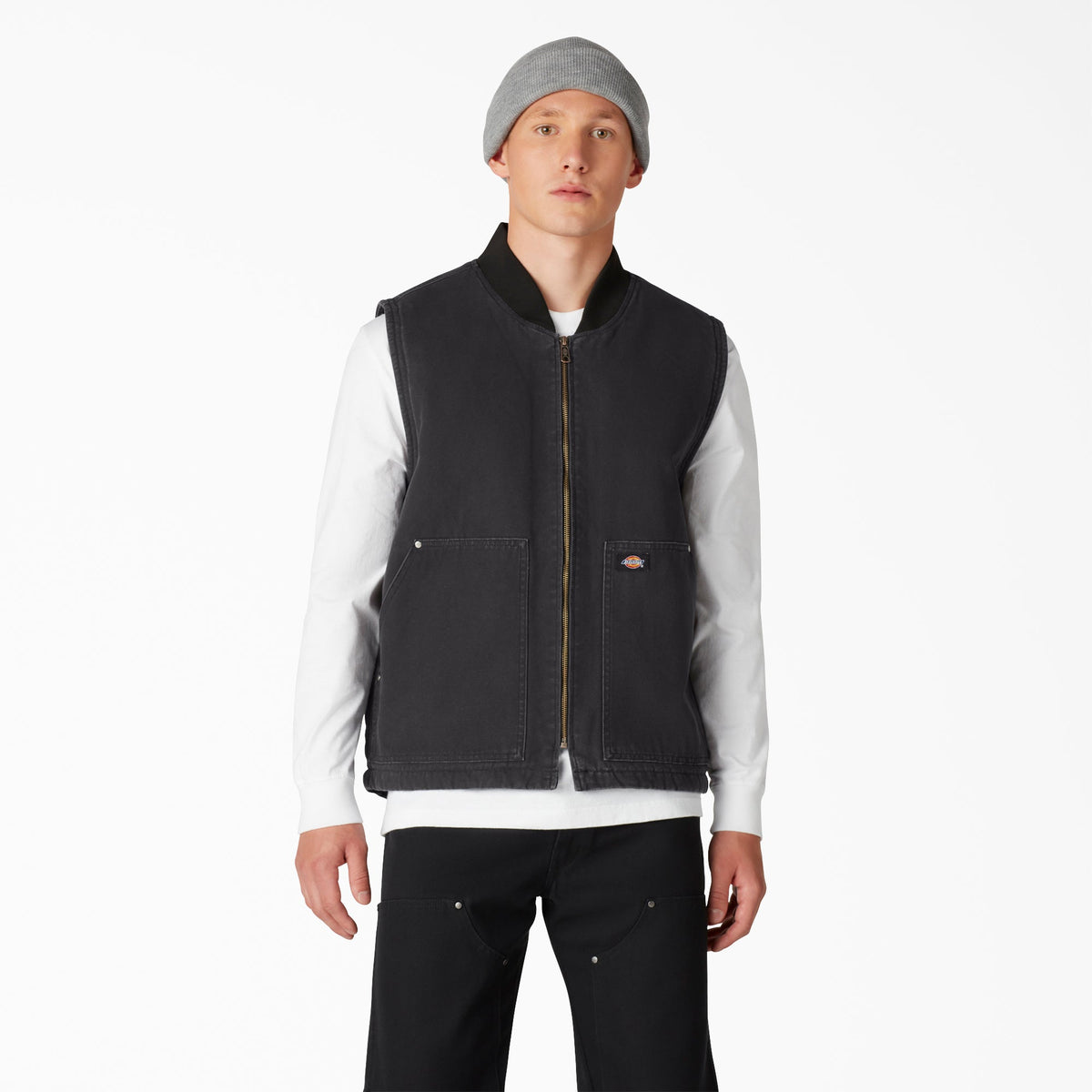 "Stonewashed Duck High Pile Fleece Lined Vest"