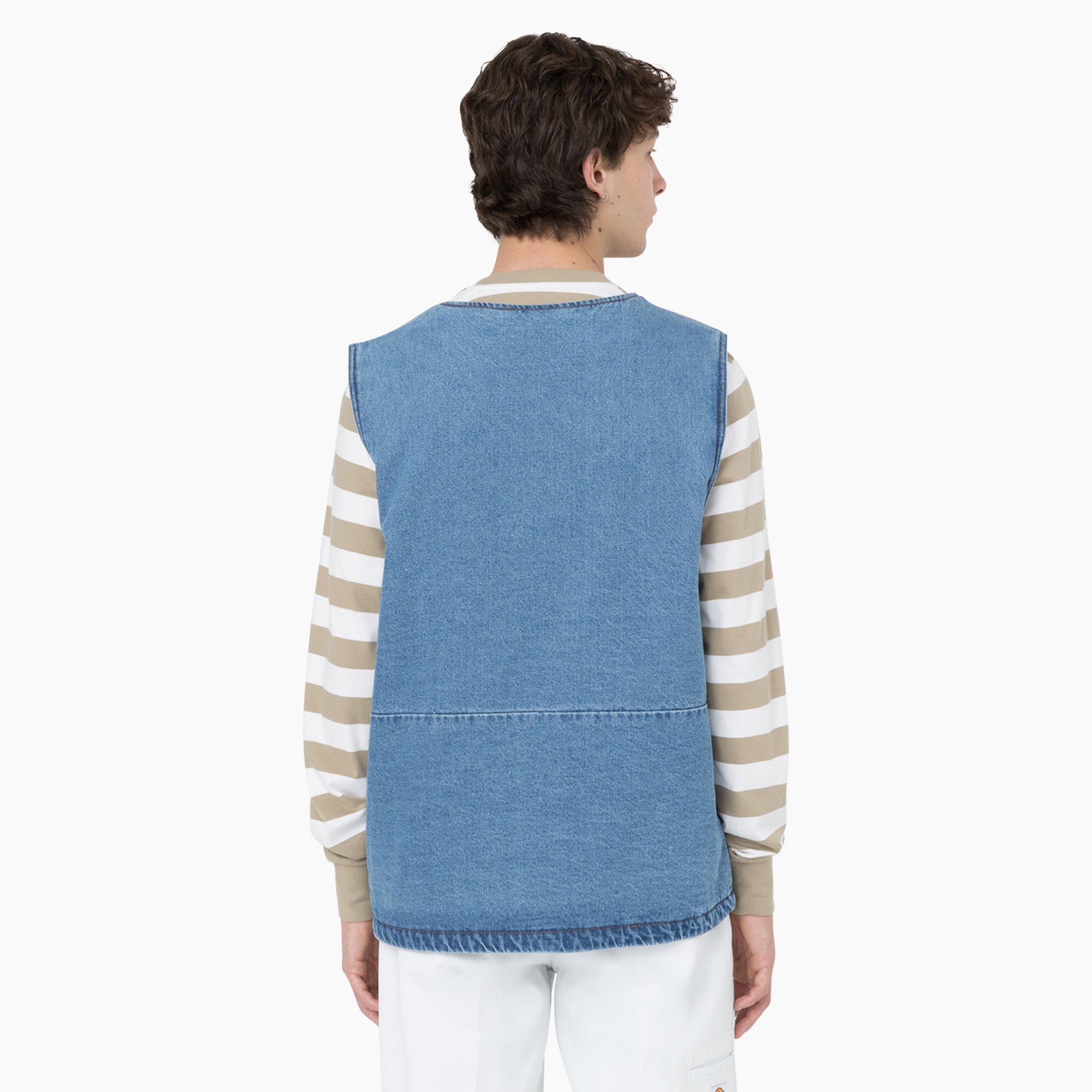 "Denim Zip Front Vest"