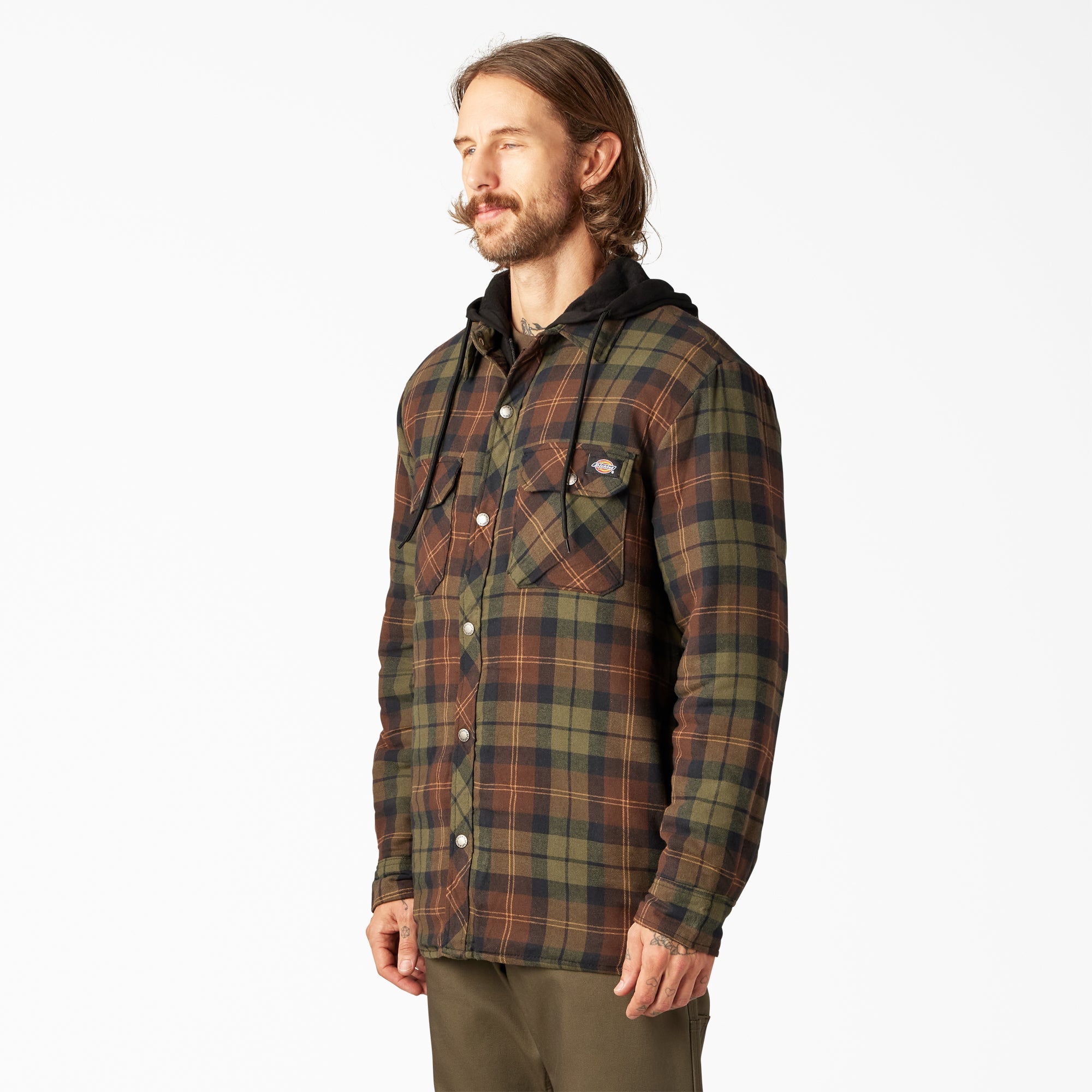 "Flannel Hooded Shirt Jacket"