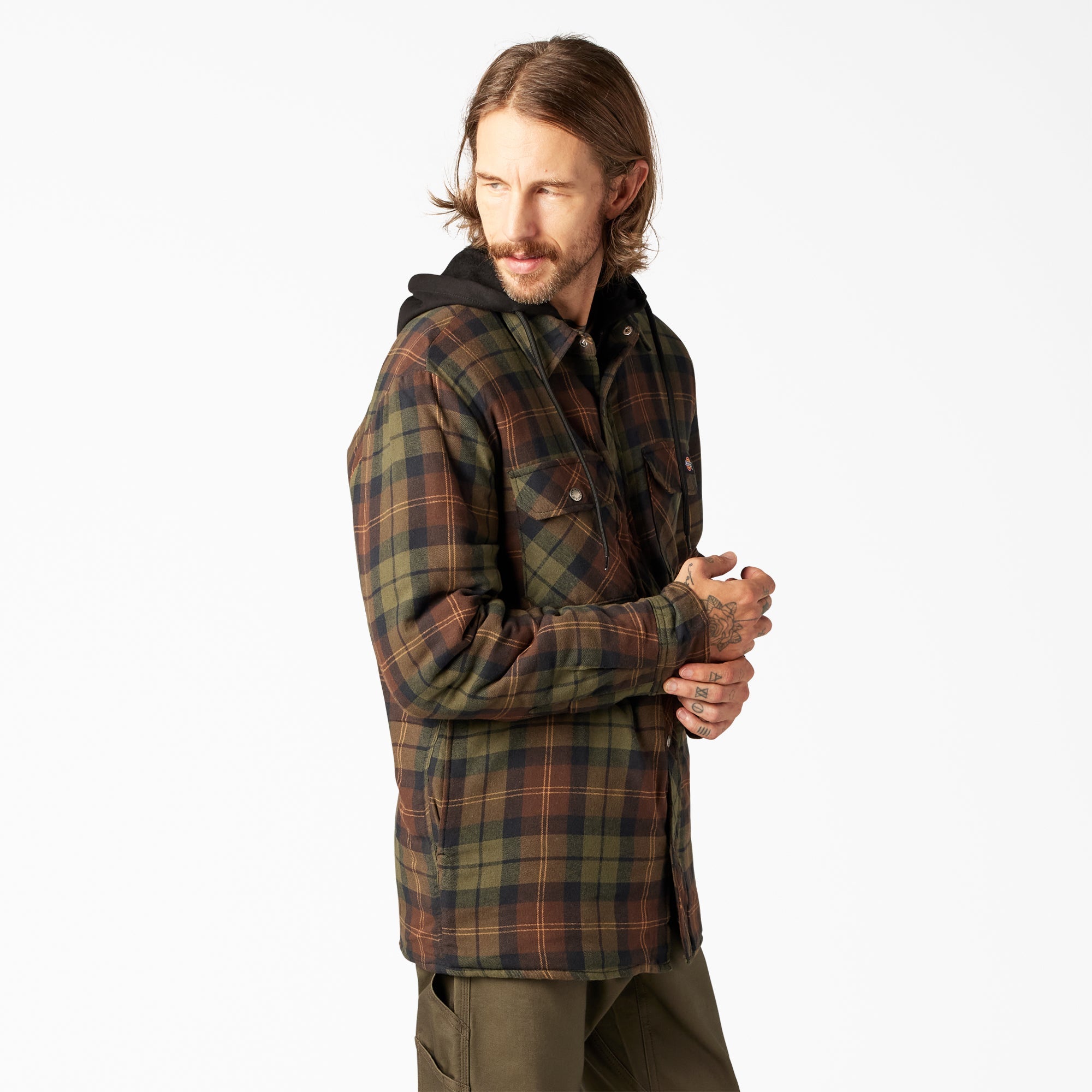 "Flannel Hooded Shirt Jacket"