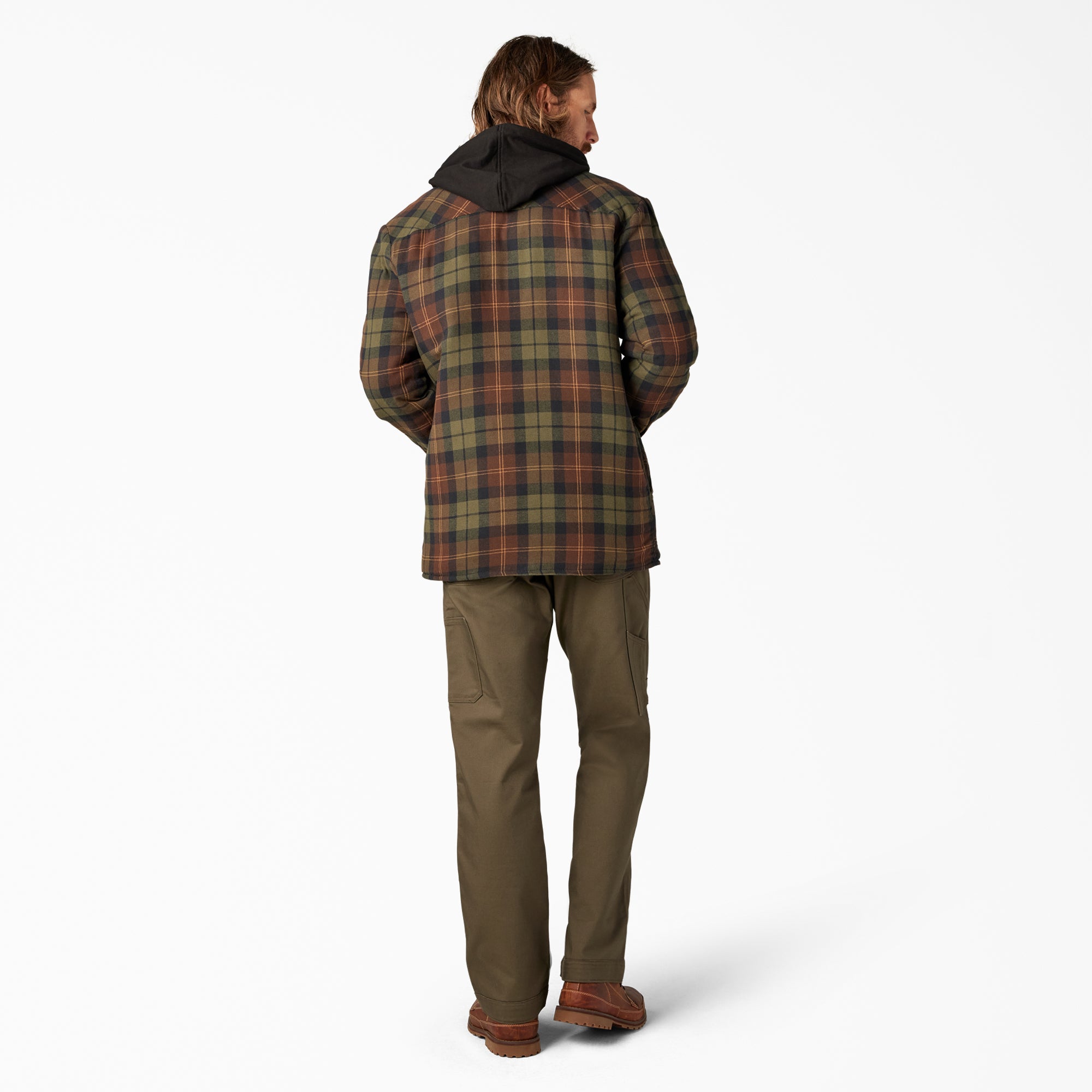 "Flannel Hooded Shirt Jacket"