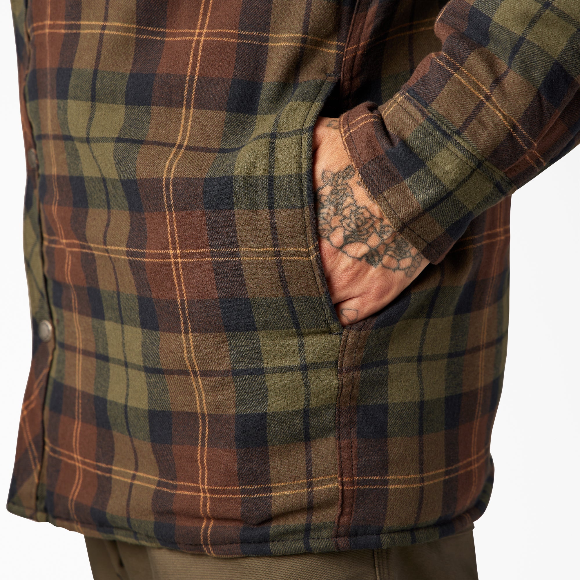 "Flannel Hooded Shirt Jacket"
