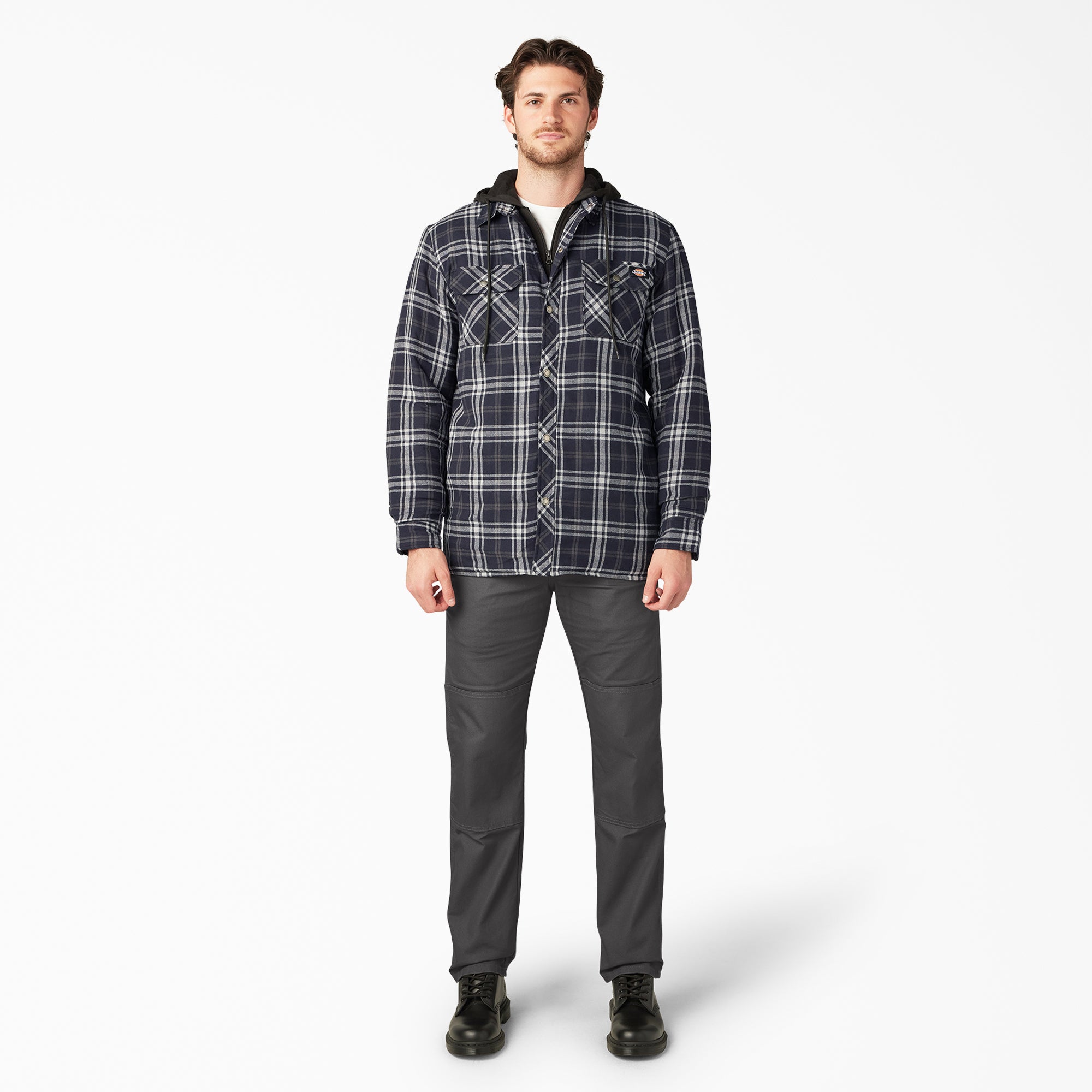 "Flannel Hooded Shirt Jacket"