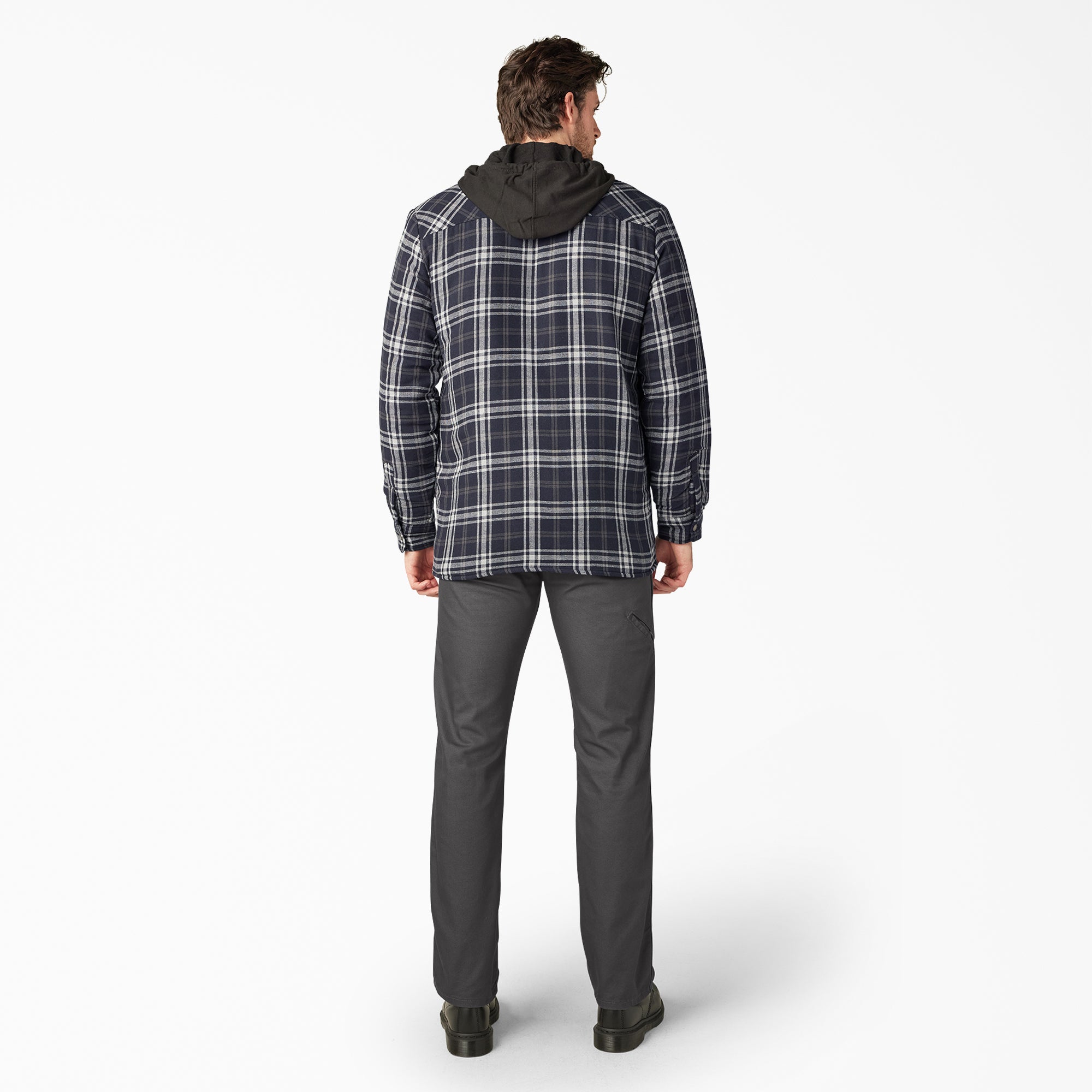 "Flannel Hooded Shirt Jacket"