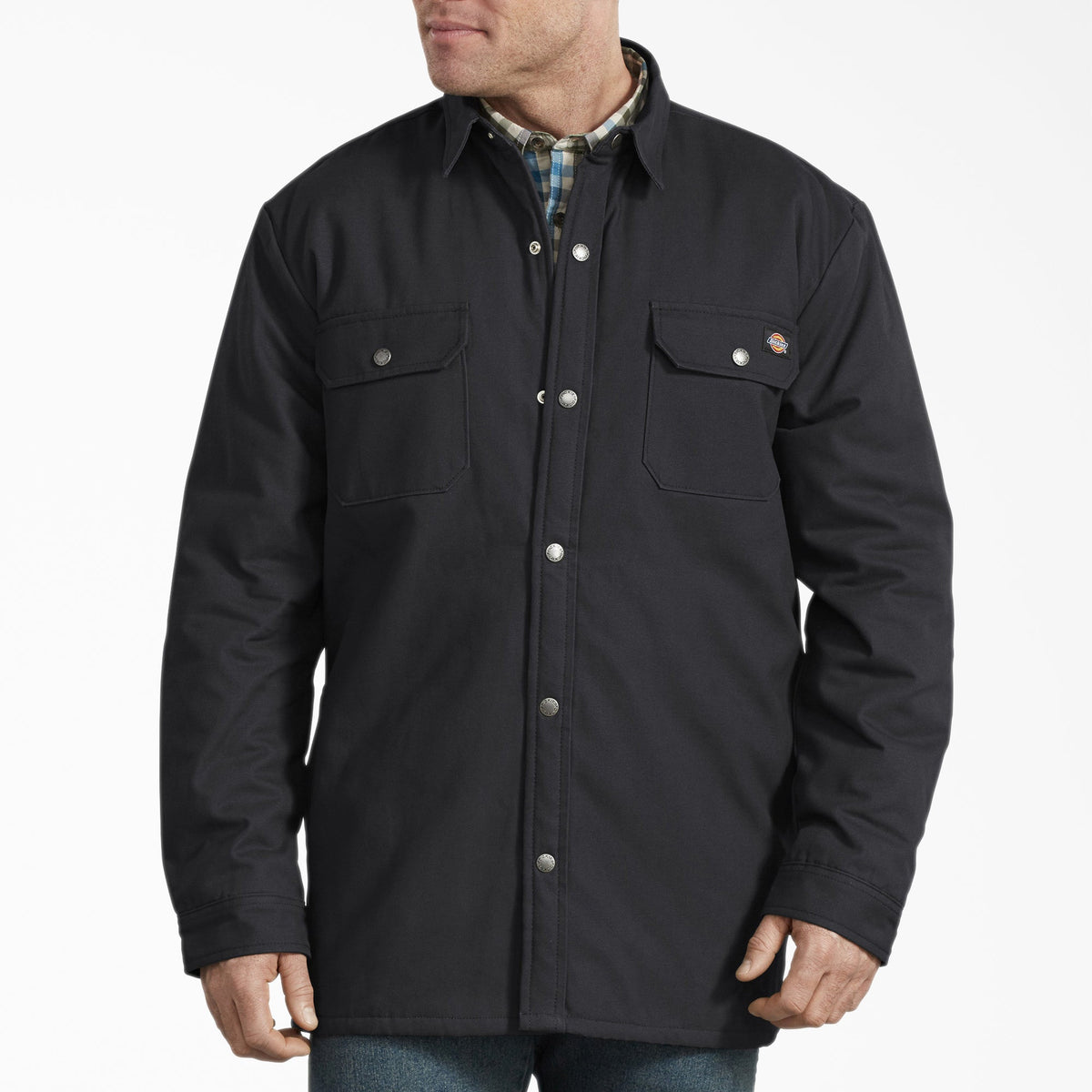 "Plaid Lined Shirt Jacket"