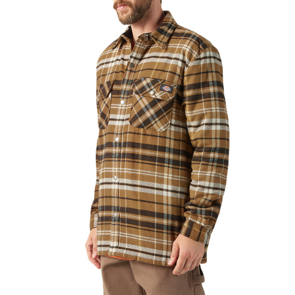 "Water Repellent Fleece-Lined Flannel Shirt Jacket"