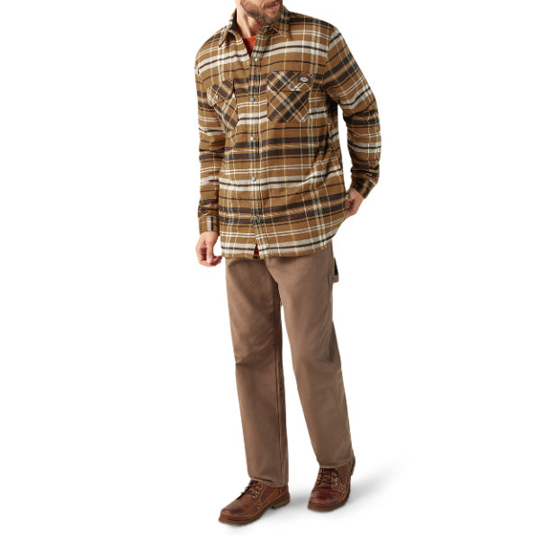 "Water Repellent Fleece-Lined Flannel Shirt Jacket"
