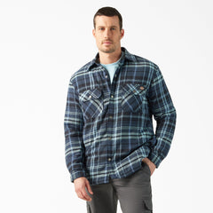 "Water Repellent Fleece-Lined Flannel Shirt Jacket"