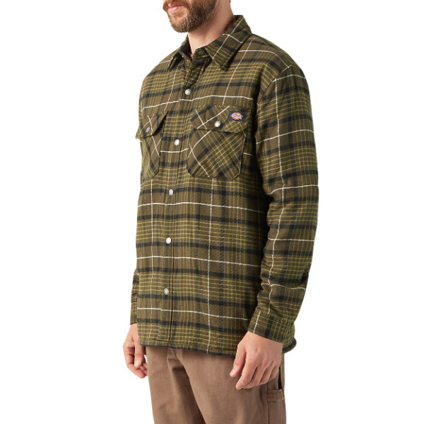 "Water Repellent Fleece-Lined Flannel Shirt Jacket"