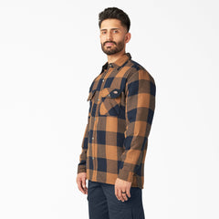 "Water Repellent Fleece-Lined Flannel Shirt Jacket"