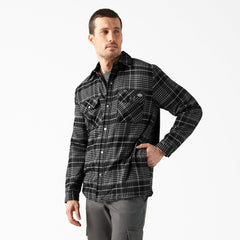 "Water Repellent Fleece-Lined Flannel Shirt Jacket"