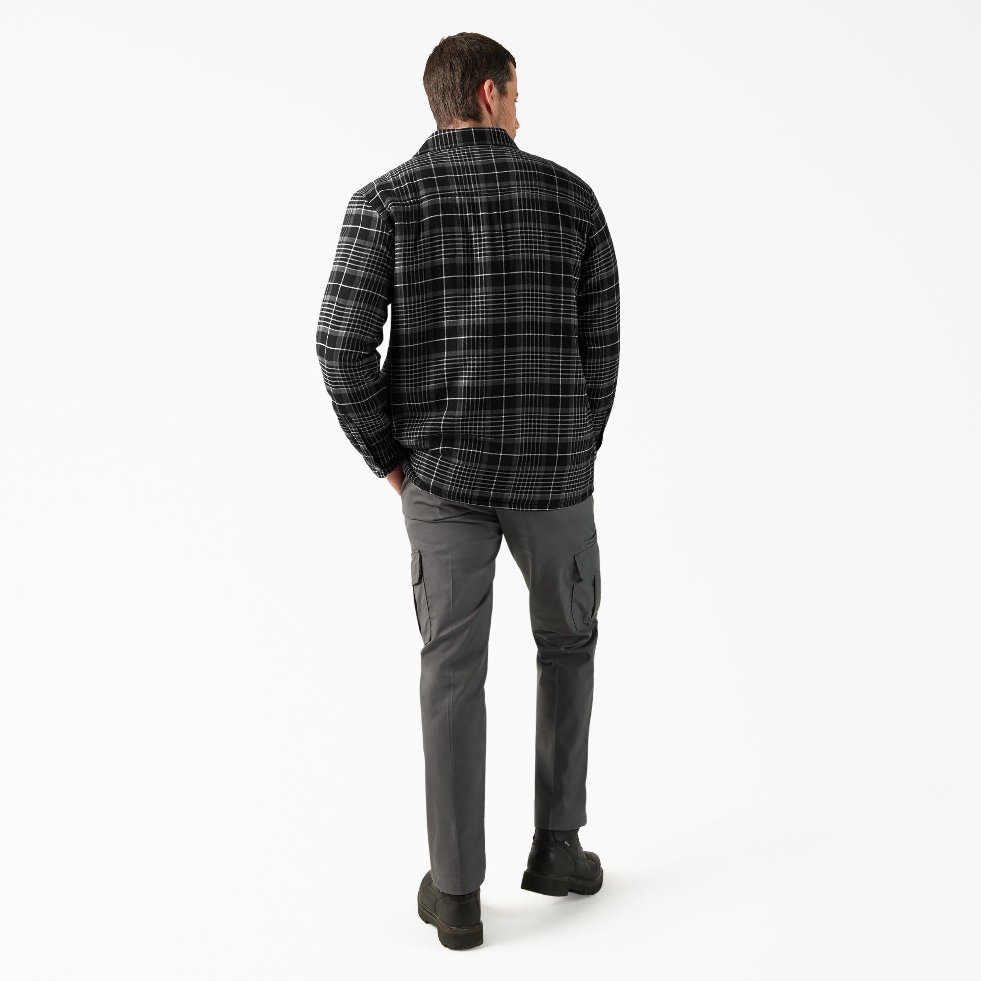 "Water Repellent Fleece-Lined Flannel Shirt Jacket"
