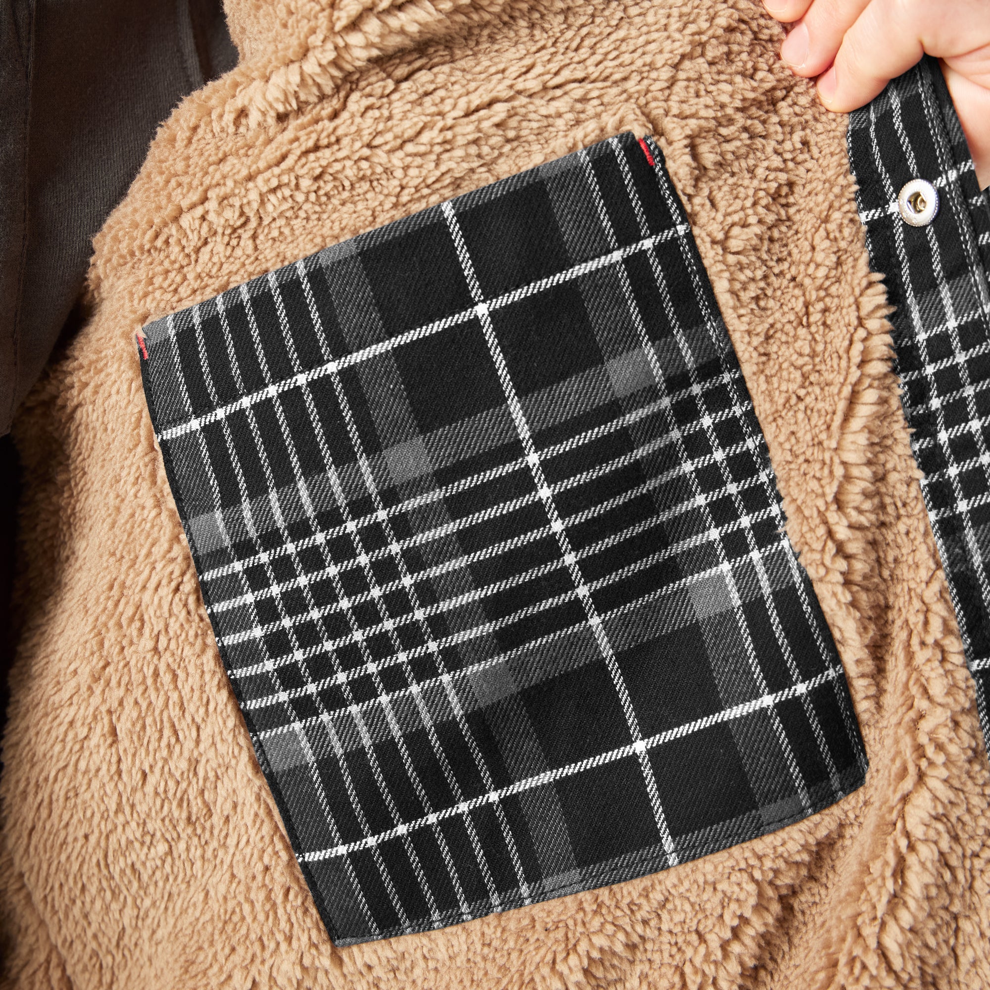 "Water Repellent Fleece-Lined Flannel Shirt Jacket"