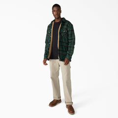 "Water Repellent Fleece-Lined Flannel Shirt Jacket"