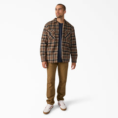 "Water Repellent Fleece-Lined Flannel Shirt Jacket"
