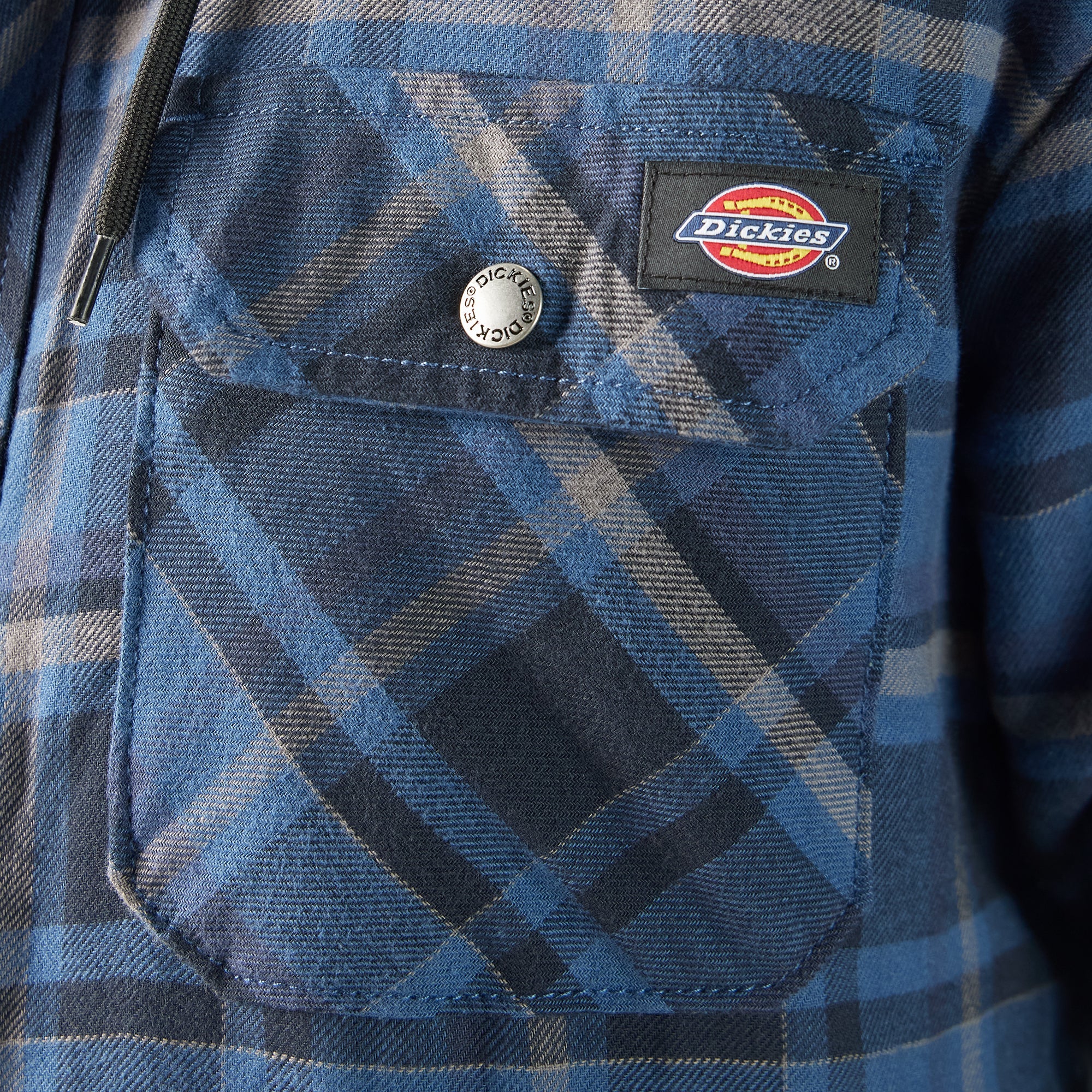 "Water Repellent Flannel Hooded Shirt Jacket"