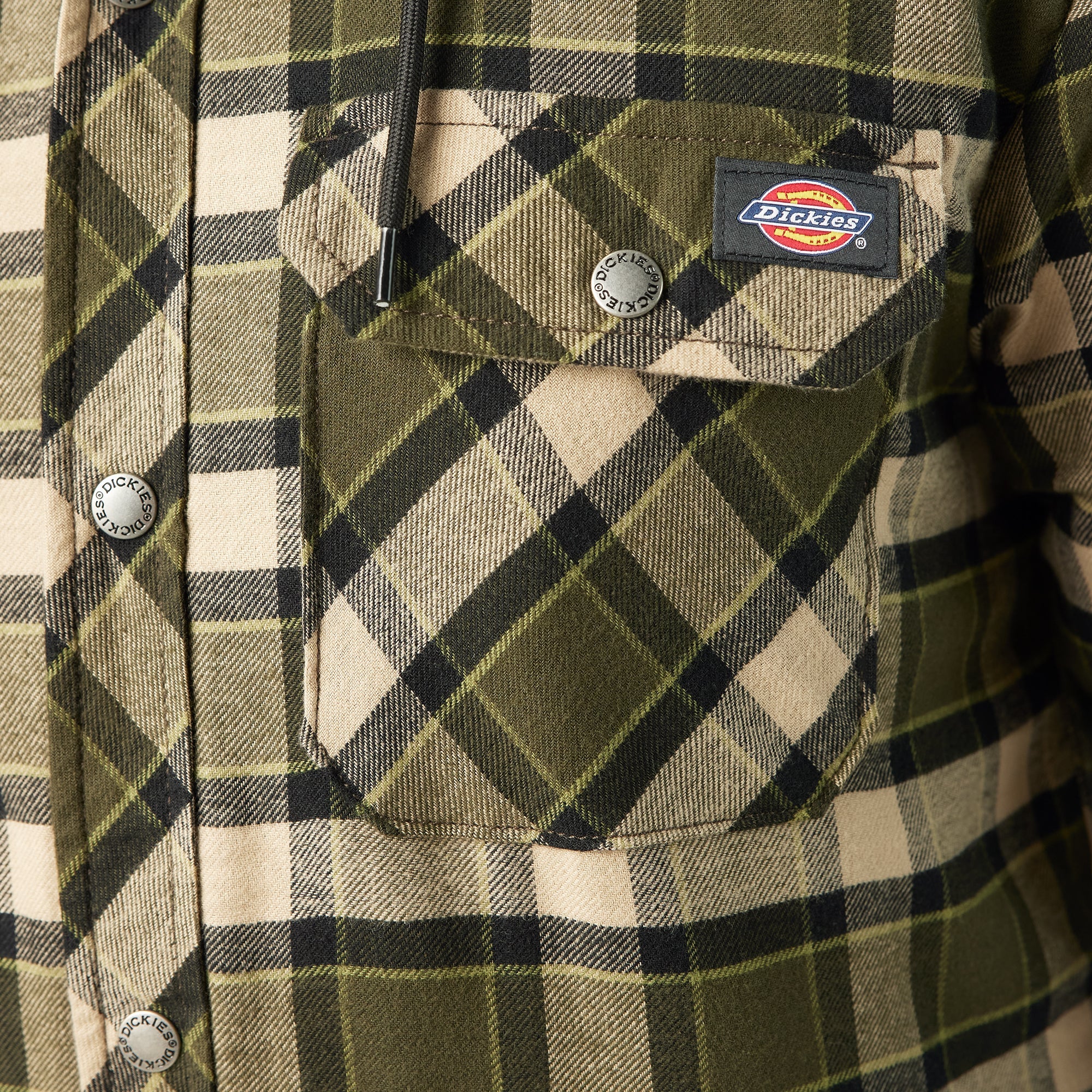 "Water Repellent Flannel Hooded Shirt Jacket"