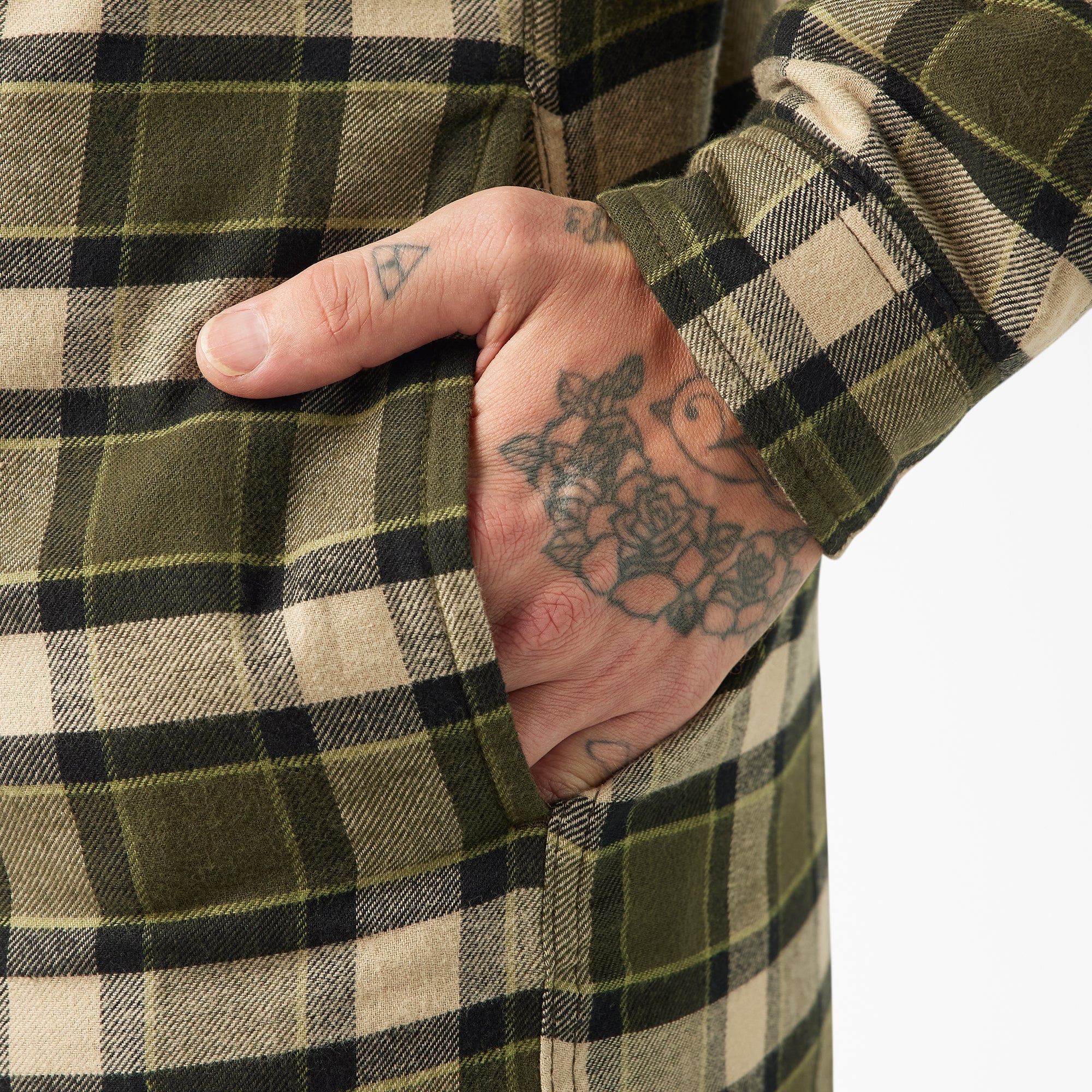 "Water Repellent Flannel Hooded Shirt Jacket"