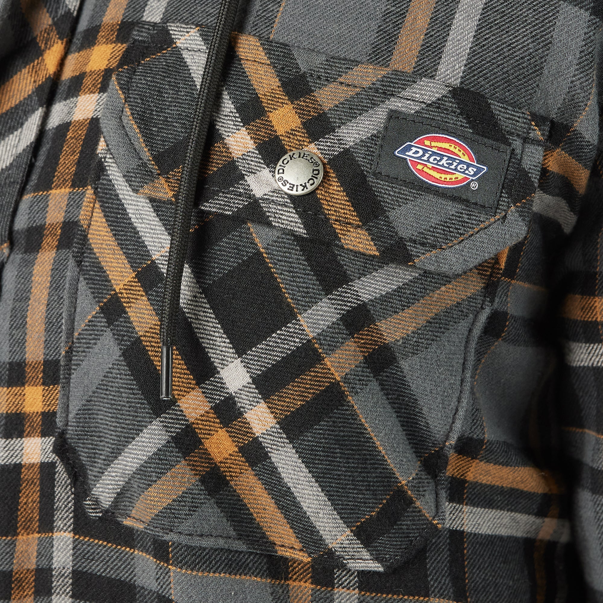 "Water Repellent Flannel Hooded Shirt Jacket"