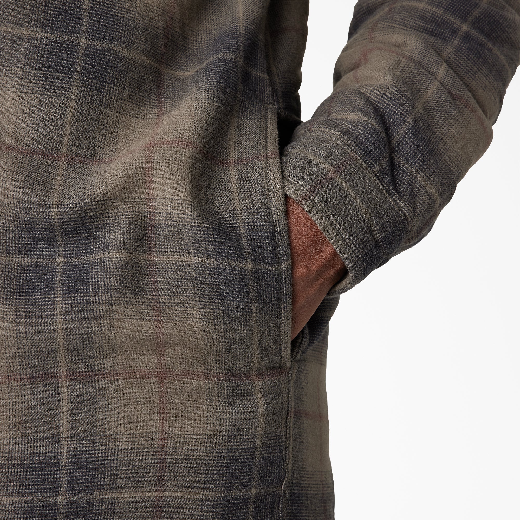 "Water Repellent Flannel Hooded Shirt Jacket"