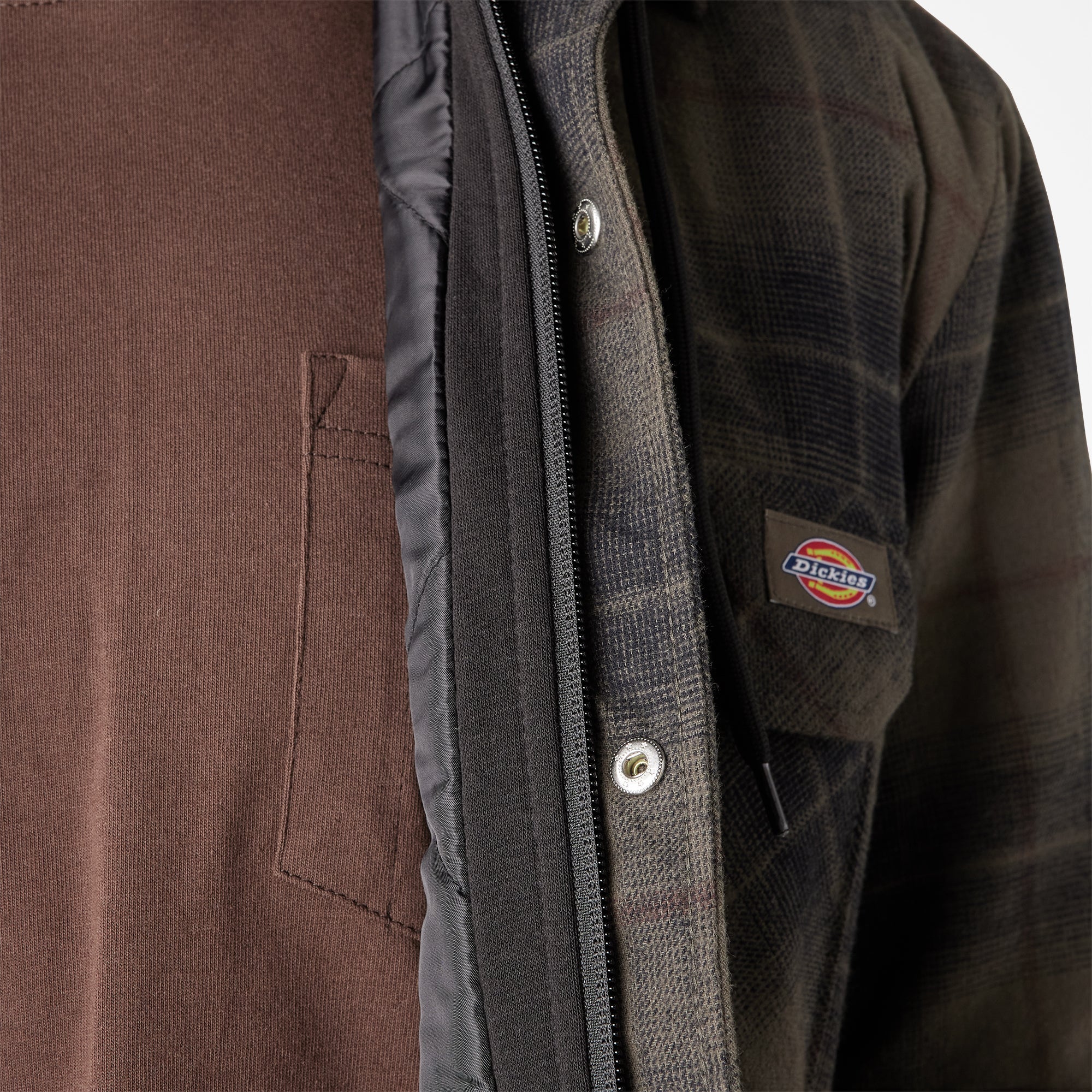 "Water Repellent Flannel Hooded Shirt Jacket"