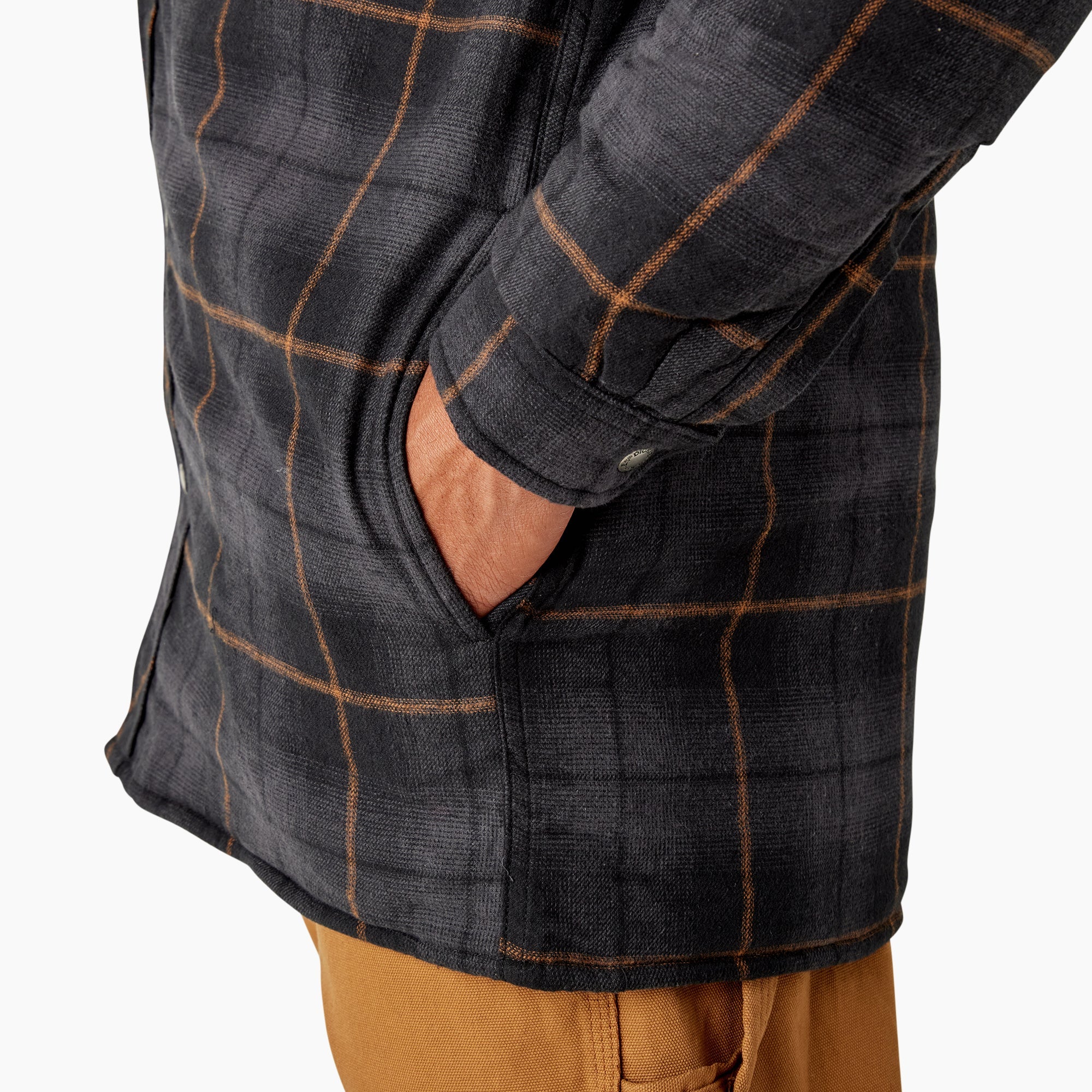 "Water Repellent Flannel Hooded Shirt Jacket"