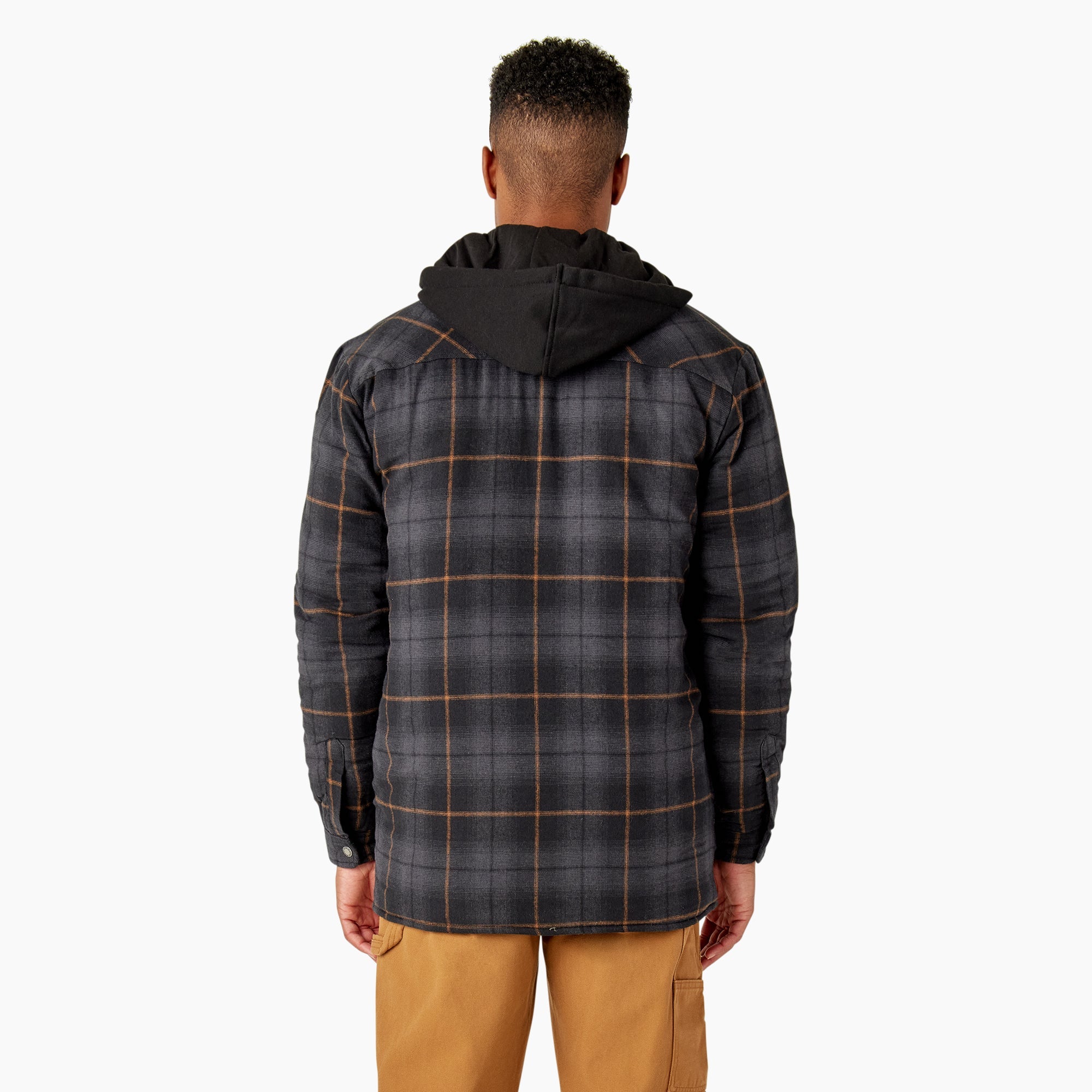 "Water Repellent Flannel Hooded Shirt Jacket"