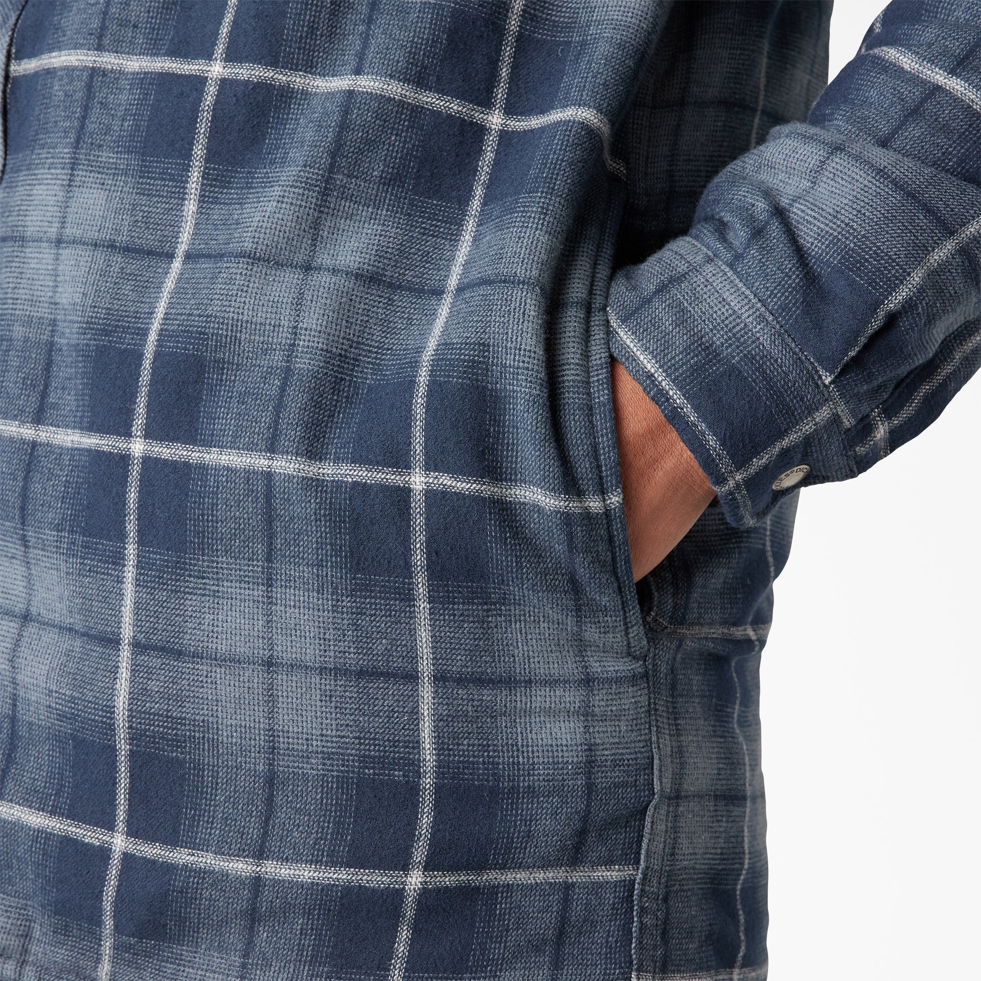 "Water Repellent Flannel Hooded Shirt Jacket"