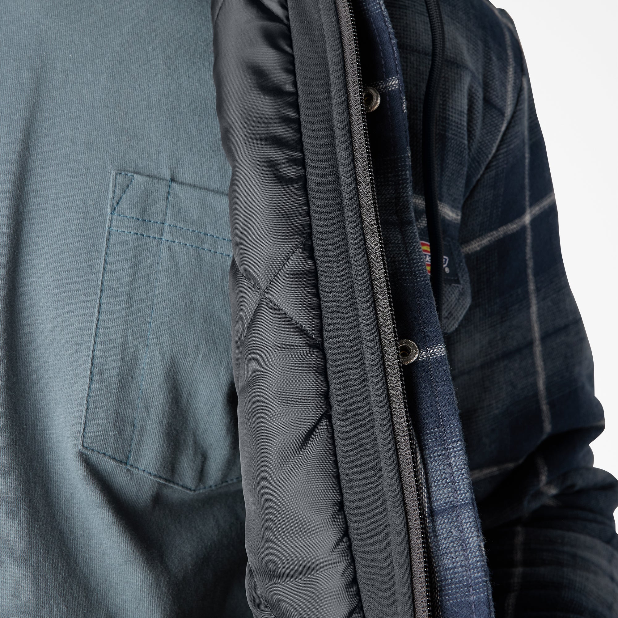 "Water Repellent Flannel Hooded Shirt Jacket"