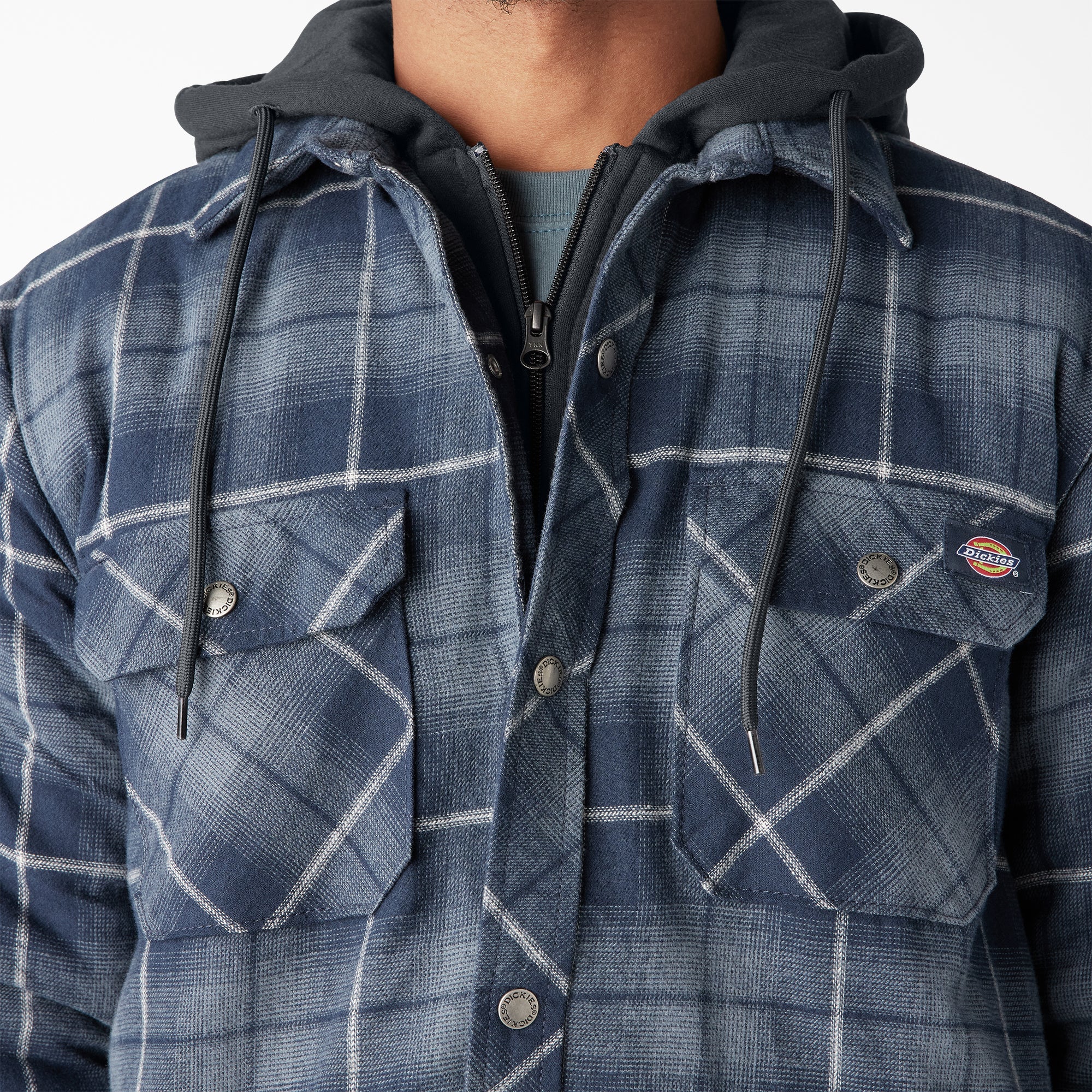 "Water Repellent Flannel Hooded Shirt Jacket"