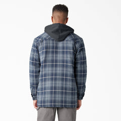 "Water Repellent Flannel Hooded Shirt Jacket"