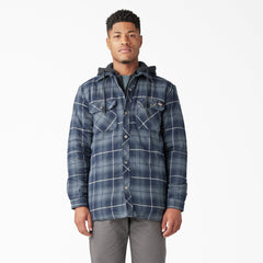 "Water Repellent Flannel Hooded Shirt Jacket"