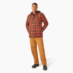 "Water Repellent Flannel Hooded Shirt Jacket"