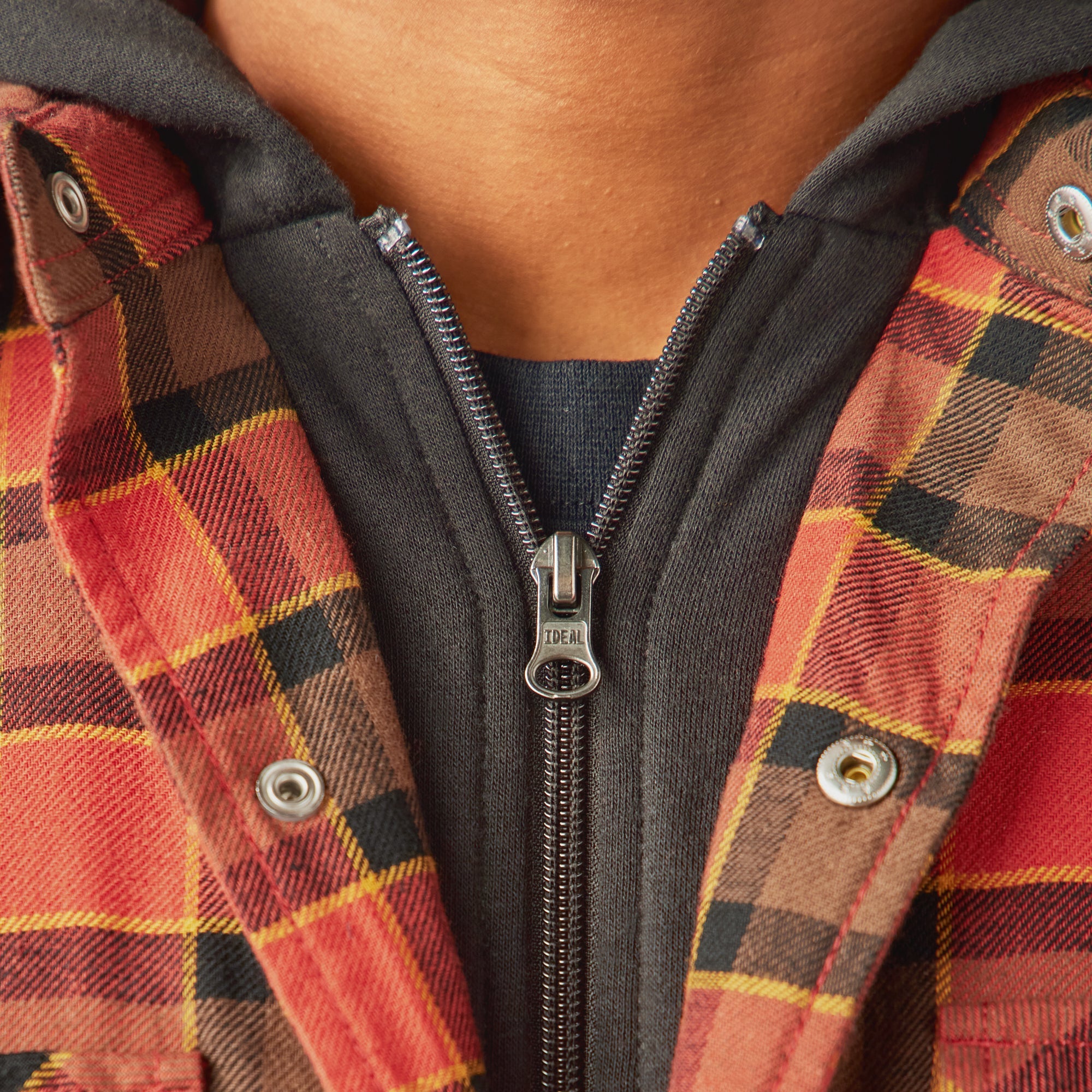 "Water Repellent Flannel Hooded Shirt Jacket"