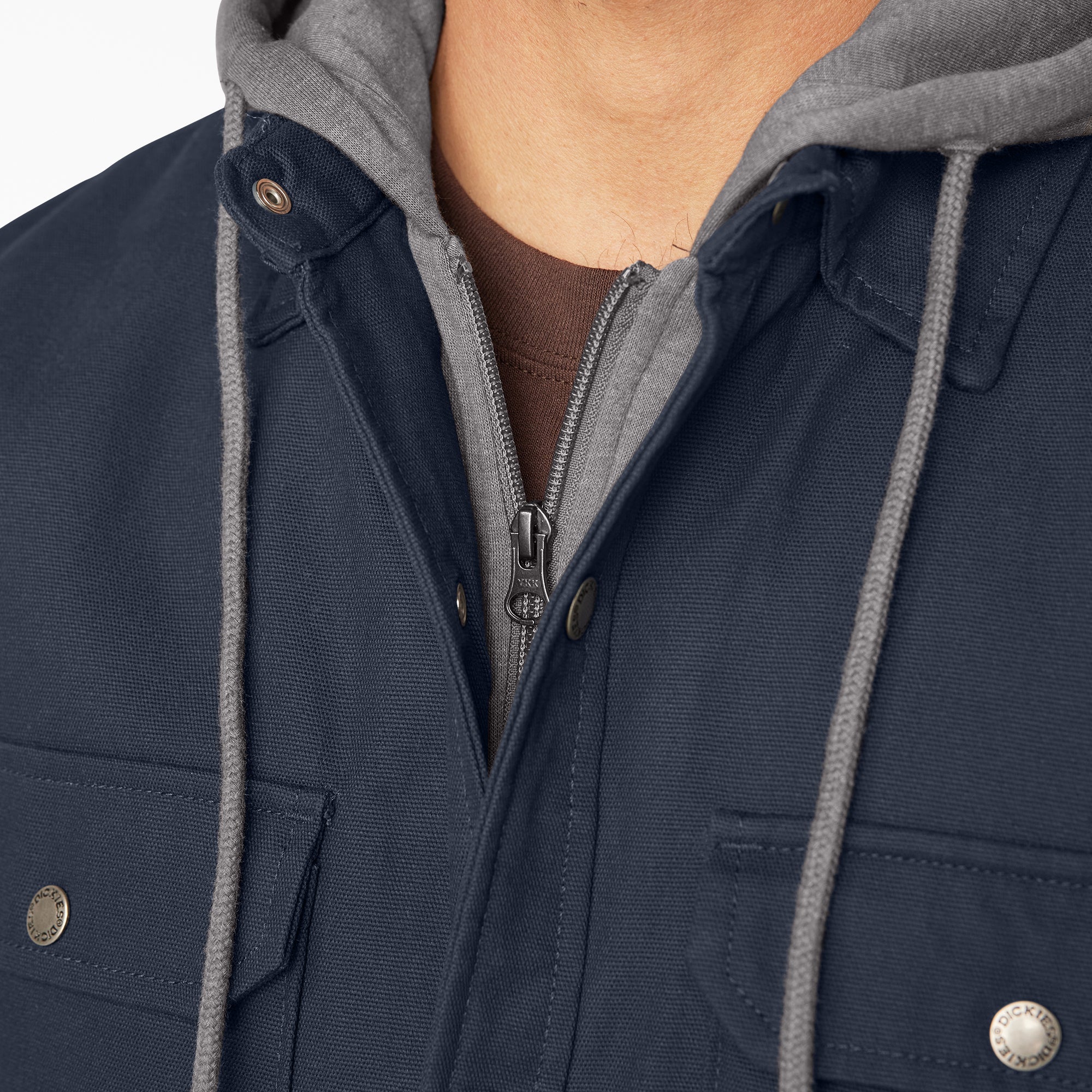 "Water Repellent Duck Hooded Shirt Jacket"