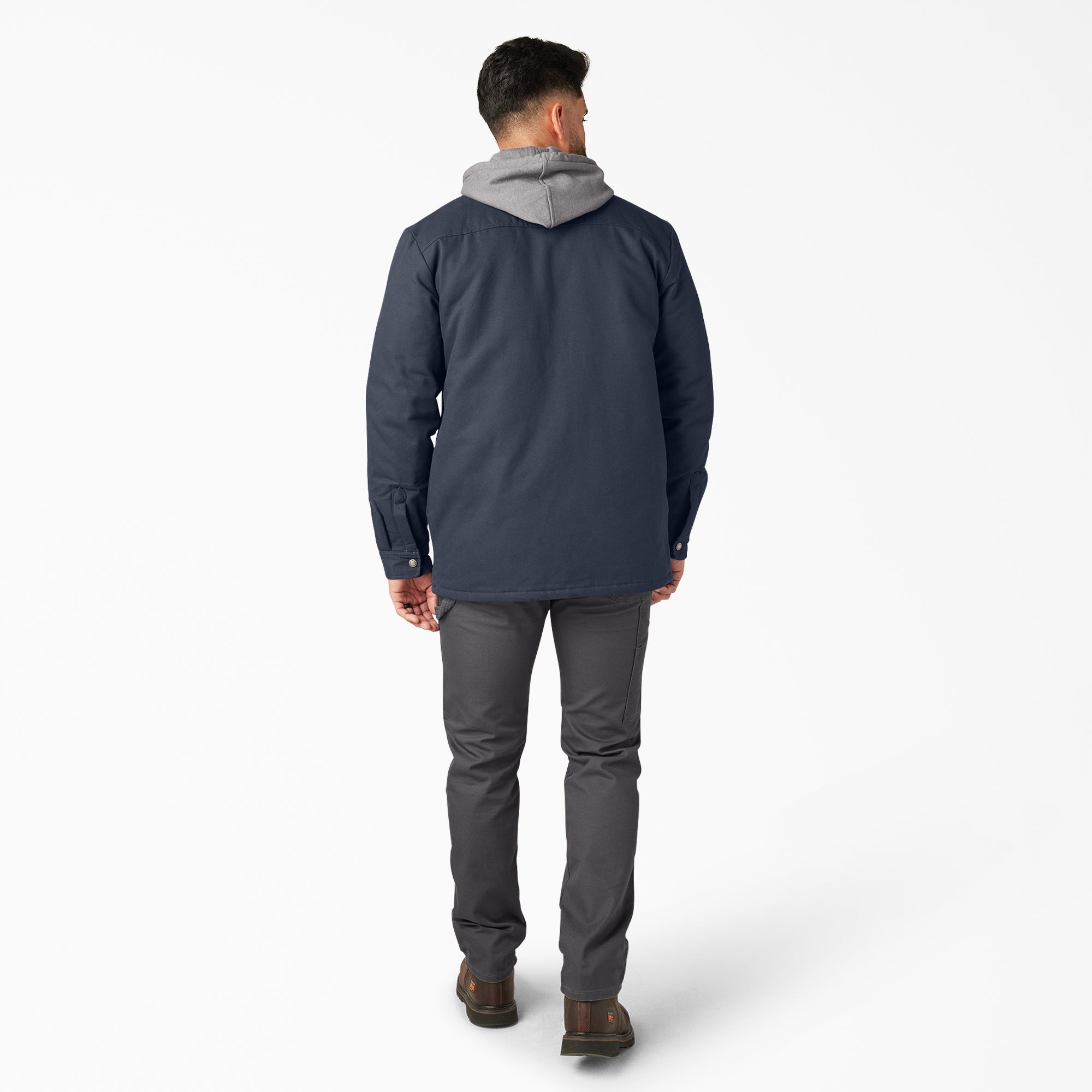 "Water Repellent Duck Hooded Shirt Jacket"