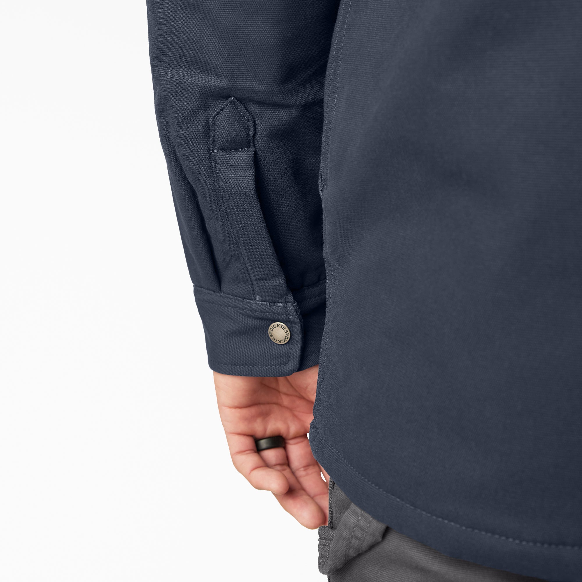 "Water Repellent Duck Hooded Shirt Jacket"