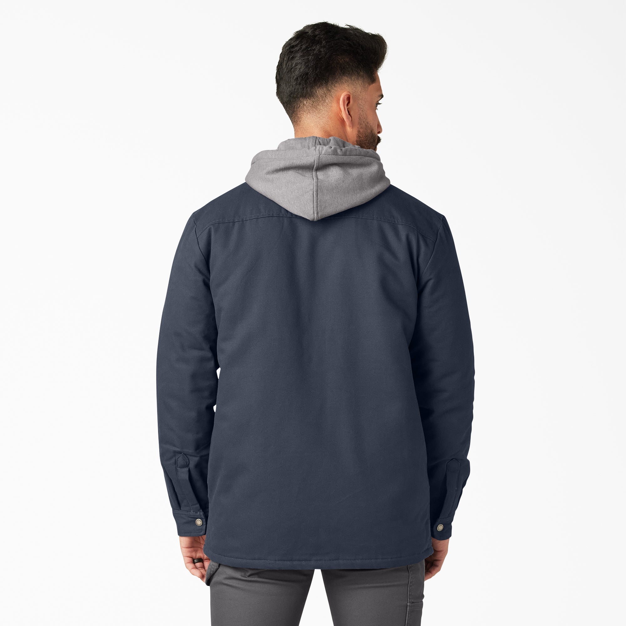 "Water Repellent Duck Hooded Shirt Jacket"