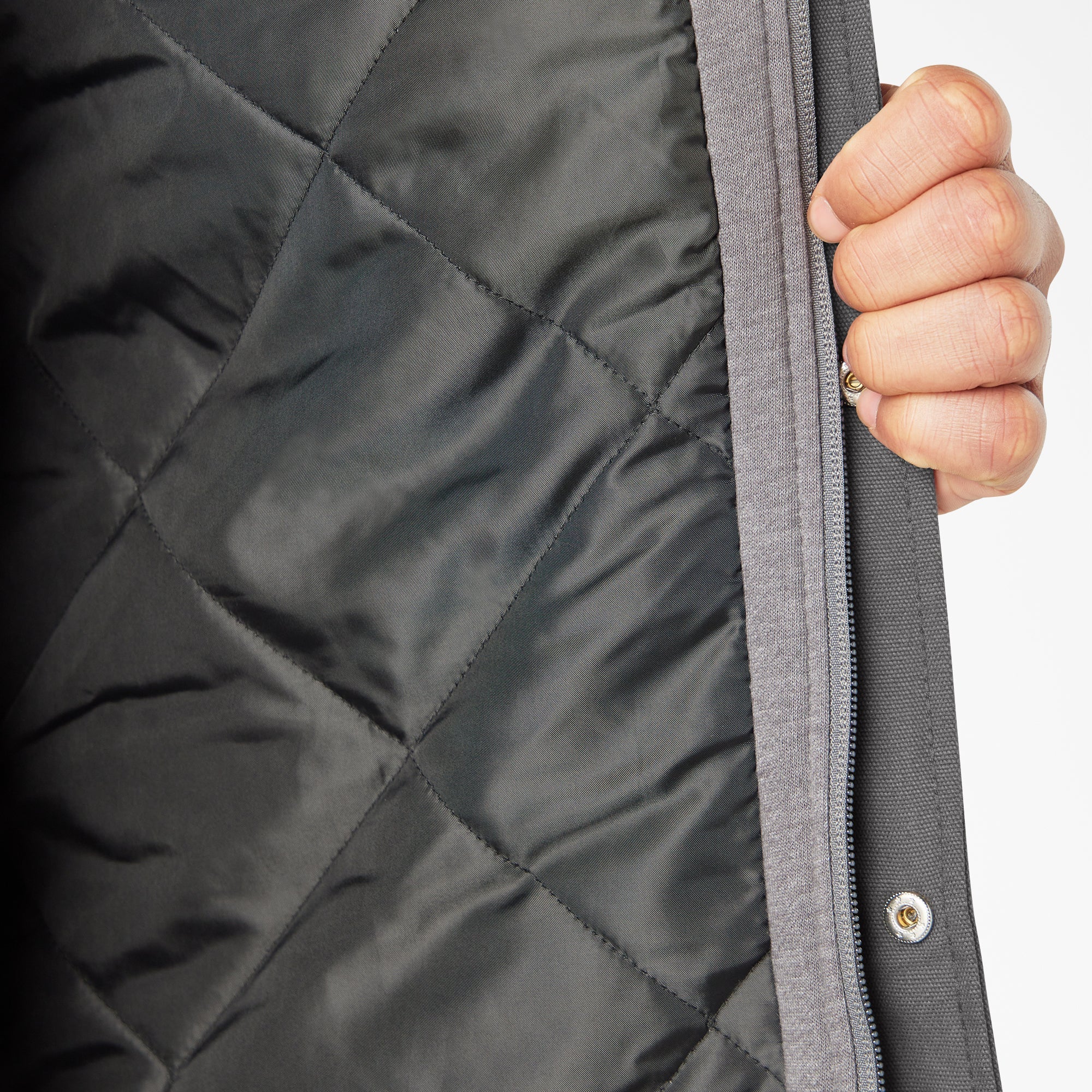"Water Repellent Duck Hooded Shirt Jacket"