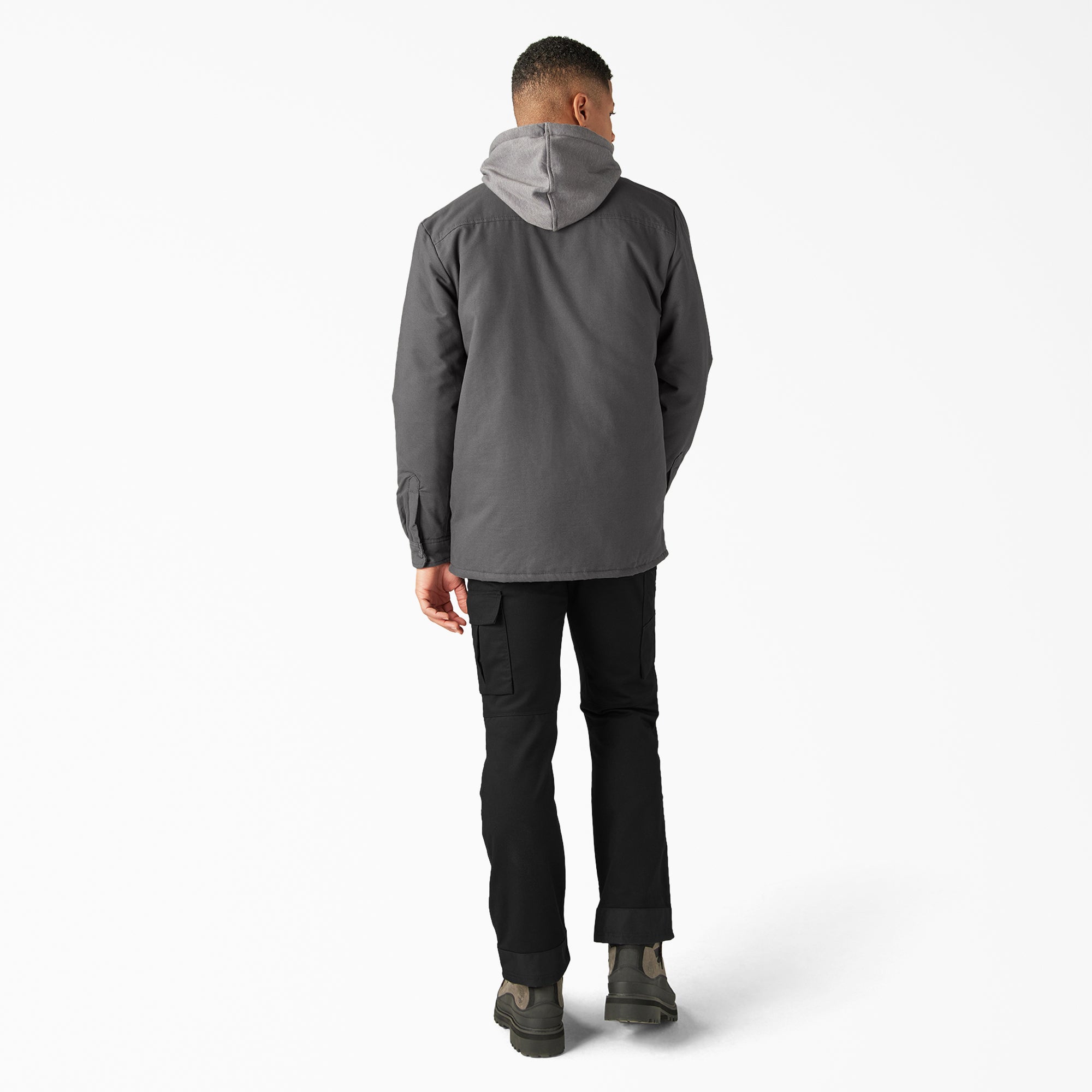 "Water Repellent Duck Hooded Shirt Jacket"