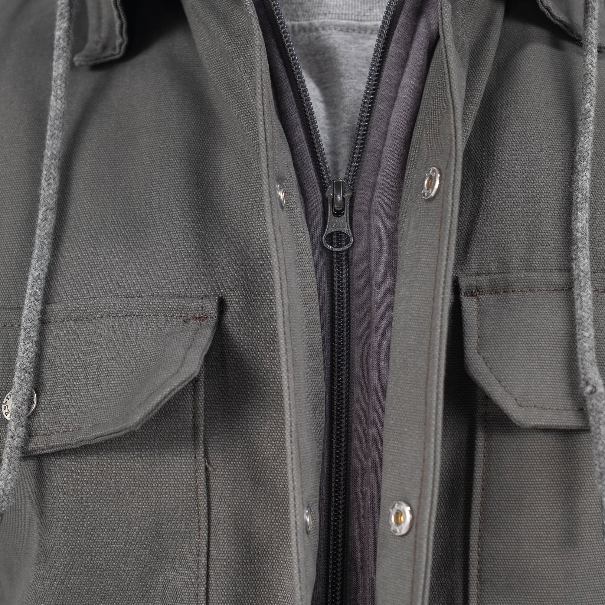"Water Repellent Duck Hooded Shirt Jacket"