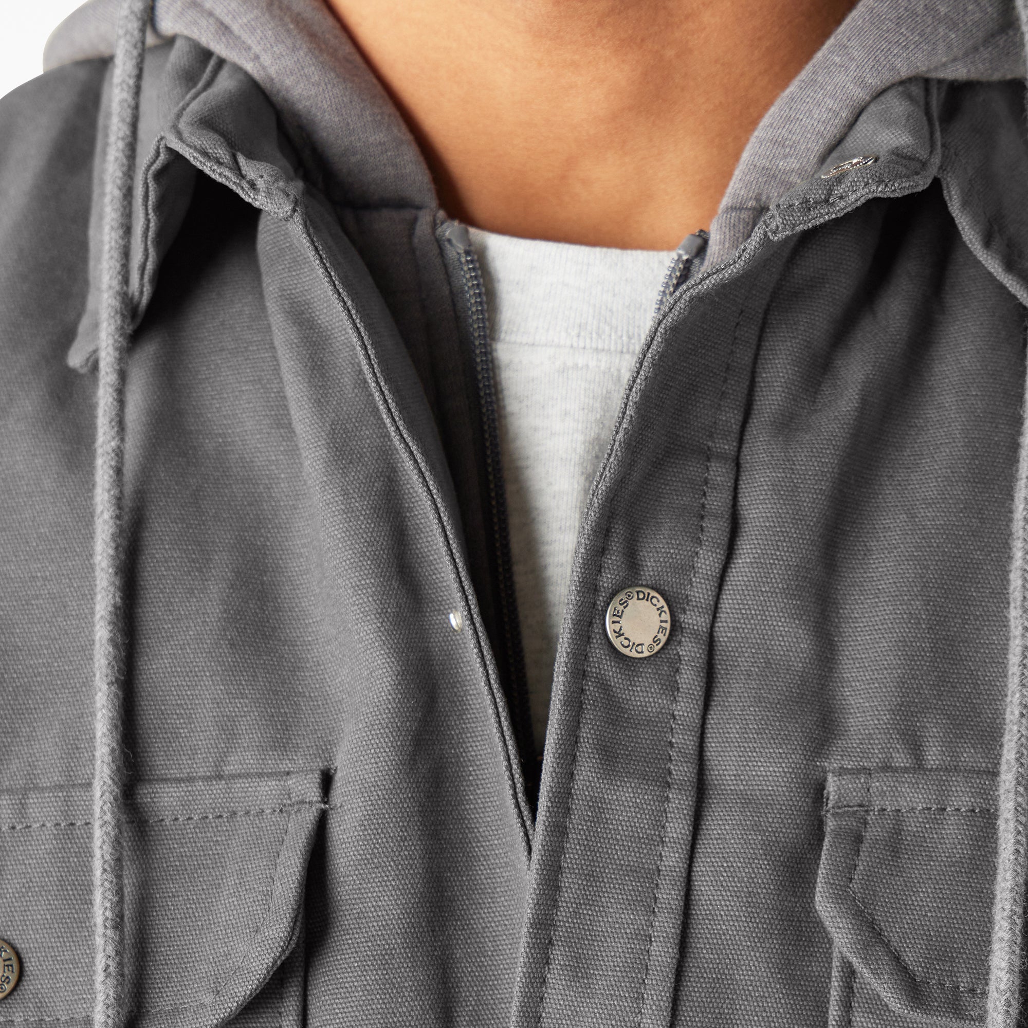 "Water Repellent Duck Hooded Shirt Jacket"